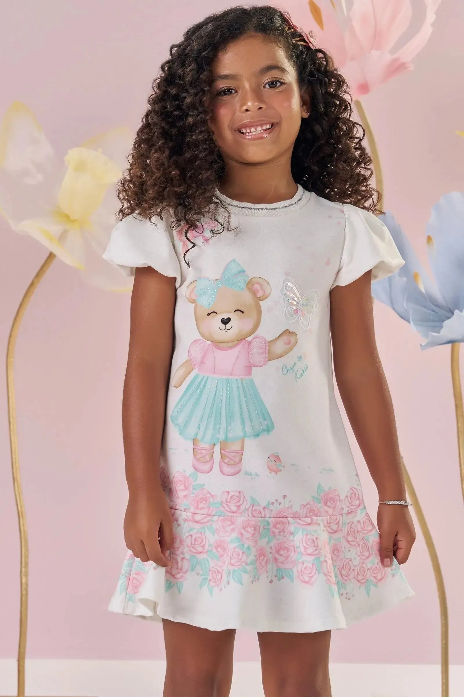 Vestido em Molecotton 86995 Kukiê Infantil Menina