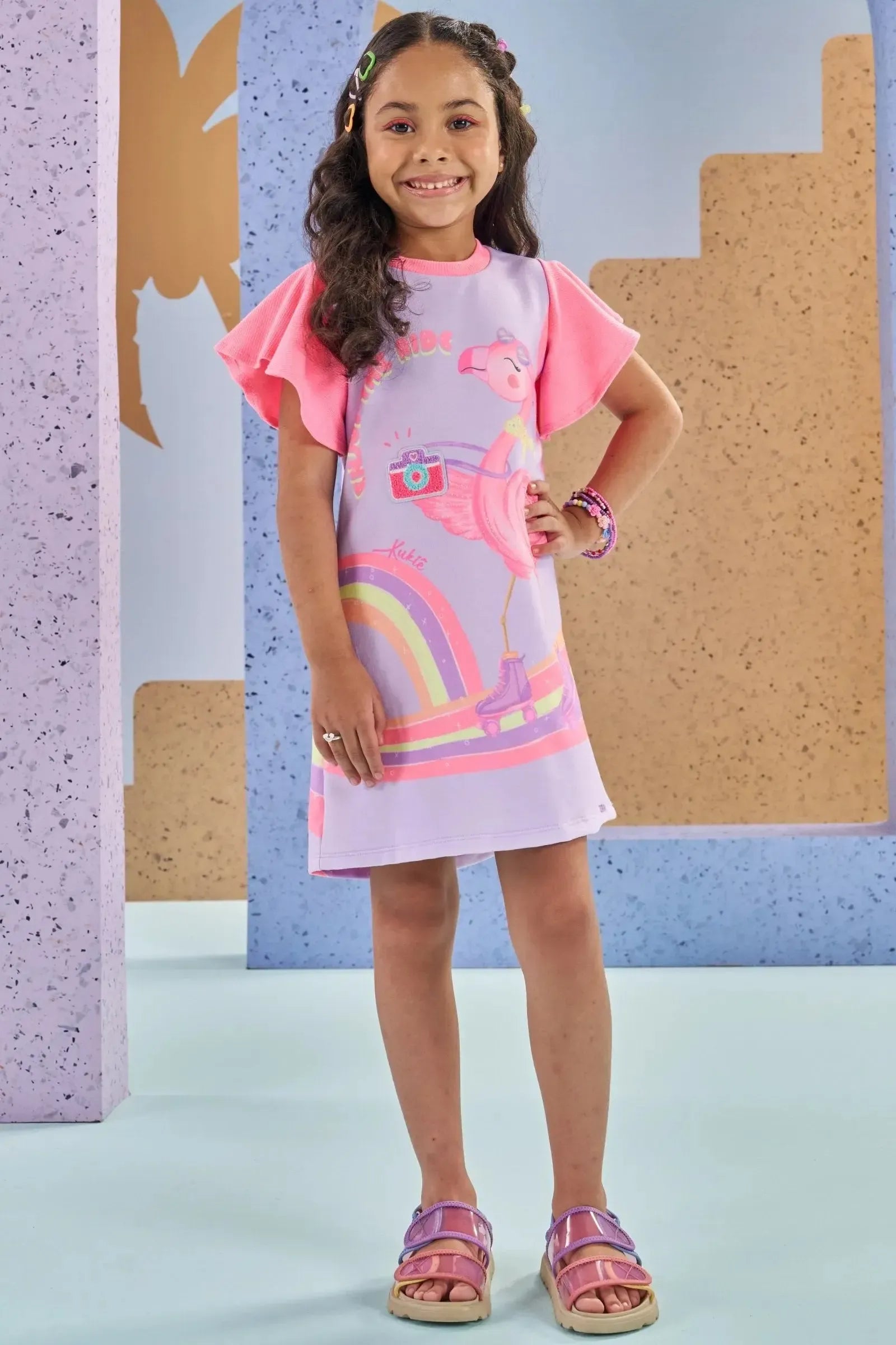 Vestido em Molecotton 88650 Kukiê Infantil Menina