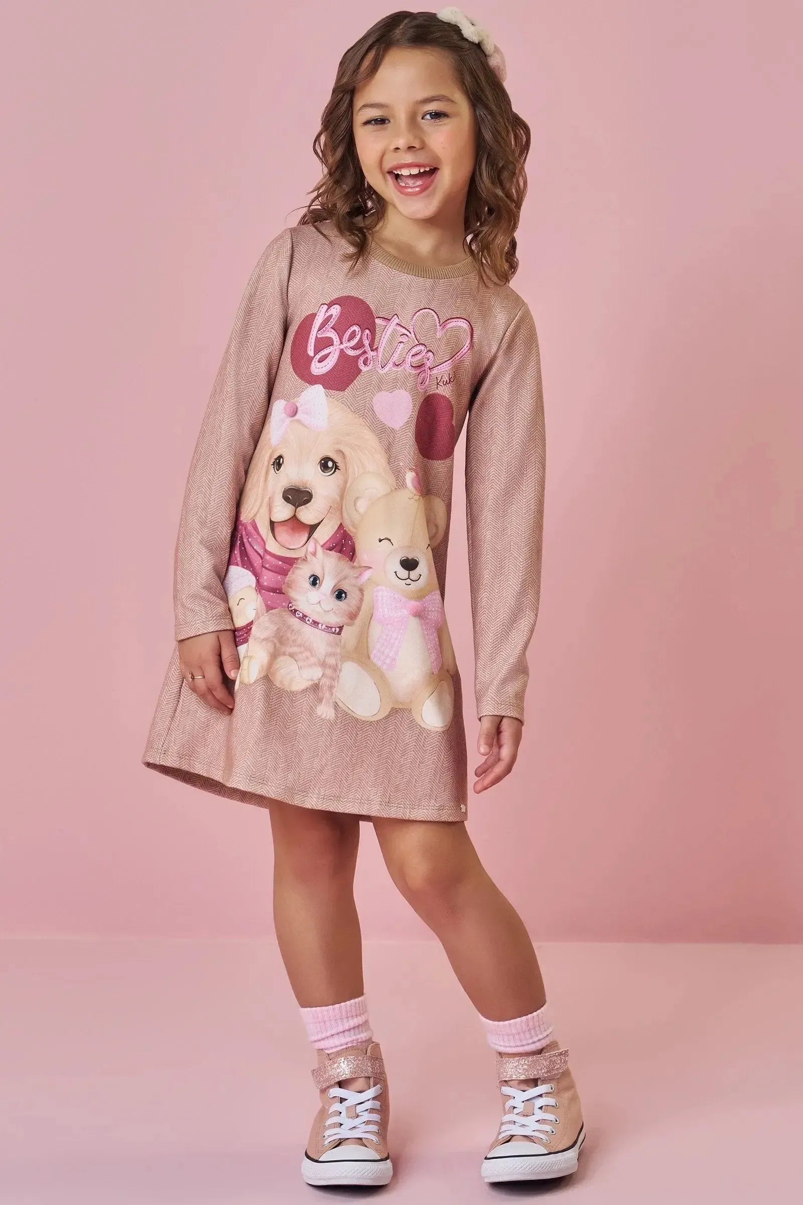 Vestido em Molecotton 89566 Kukiê Infantil Menina