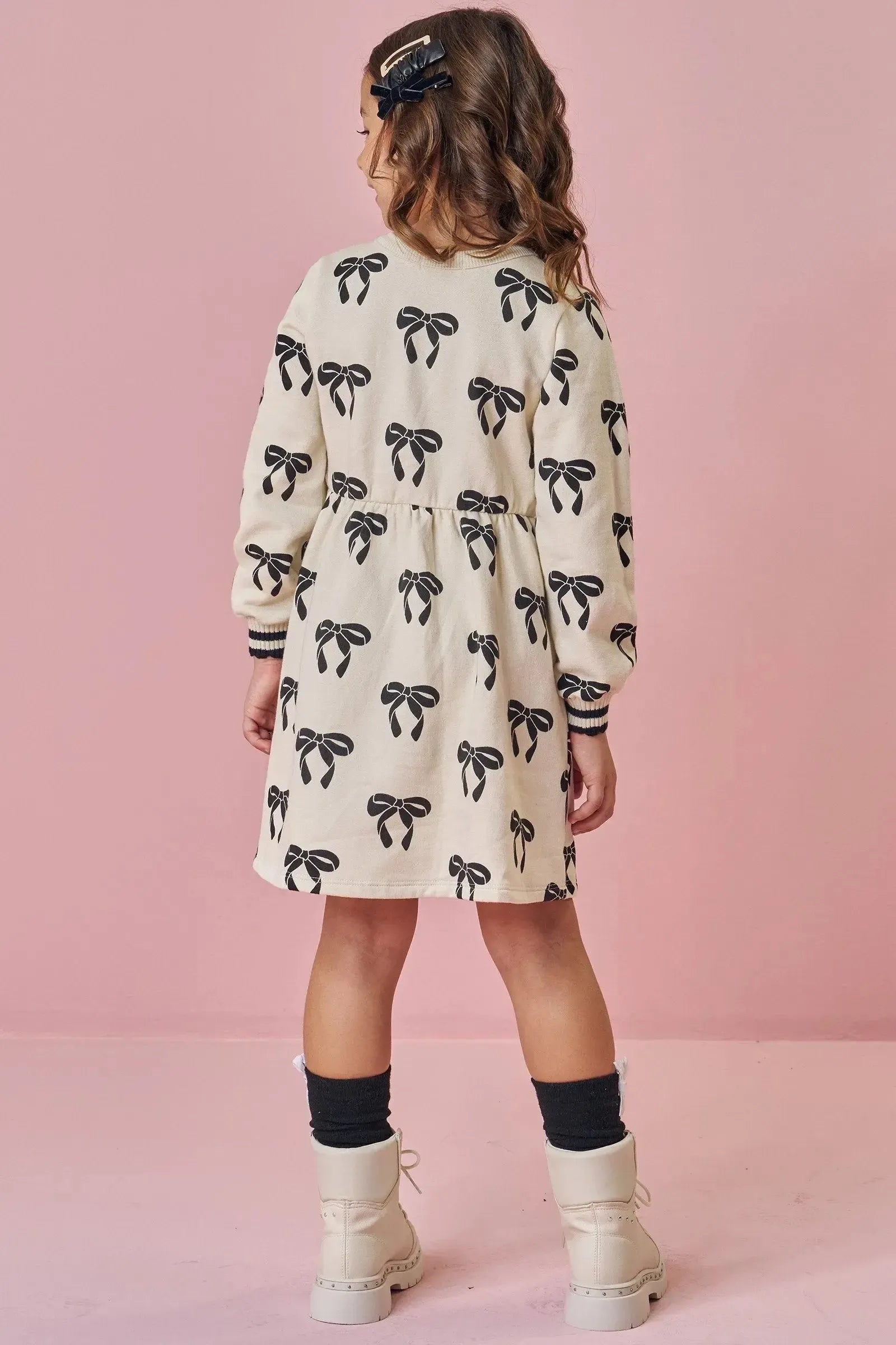 Vestido em Moletom com Pelúcia 89837 Kukiê Infantil Menina