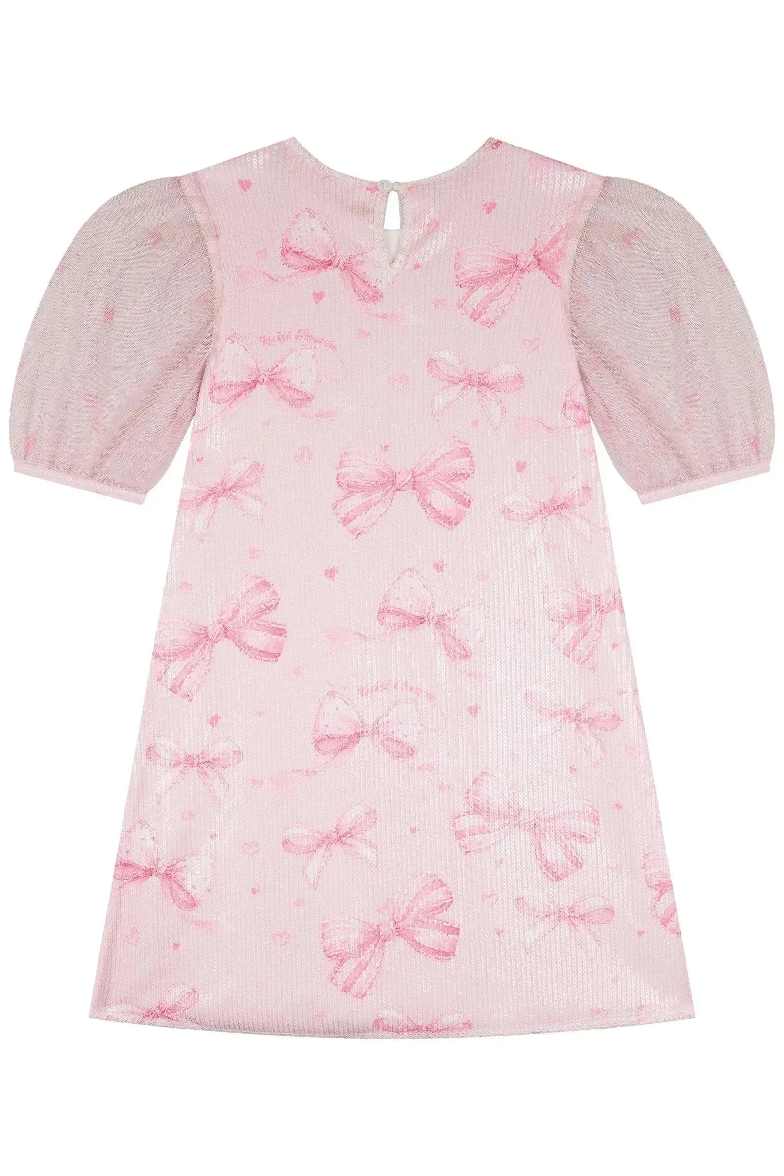 Vestido em Paetê e Tule com Elastano 90281 Kukiê Infantil Menina