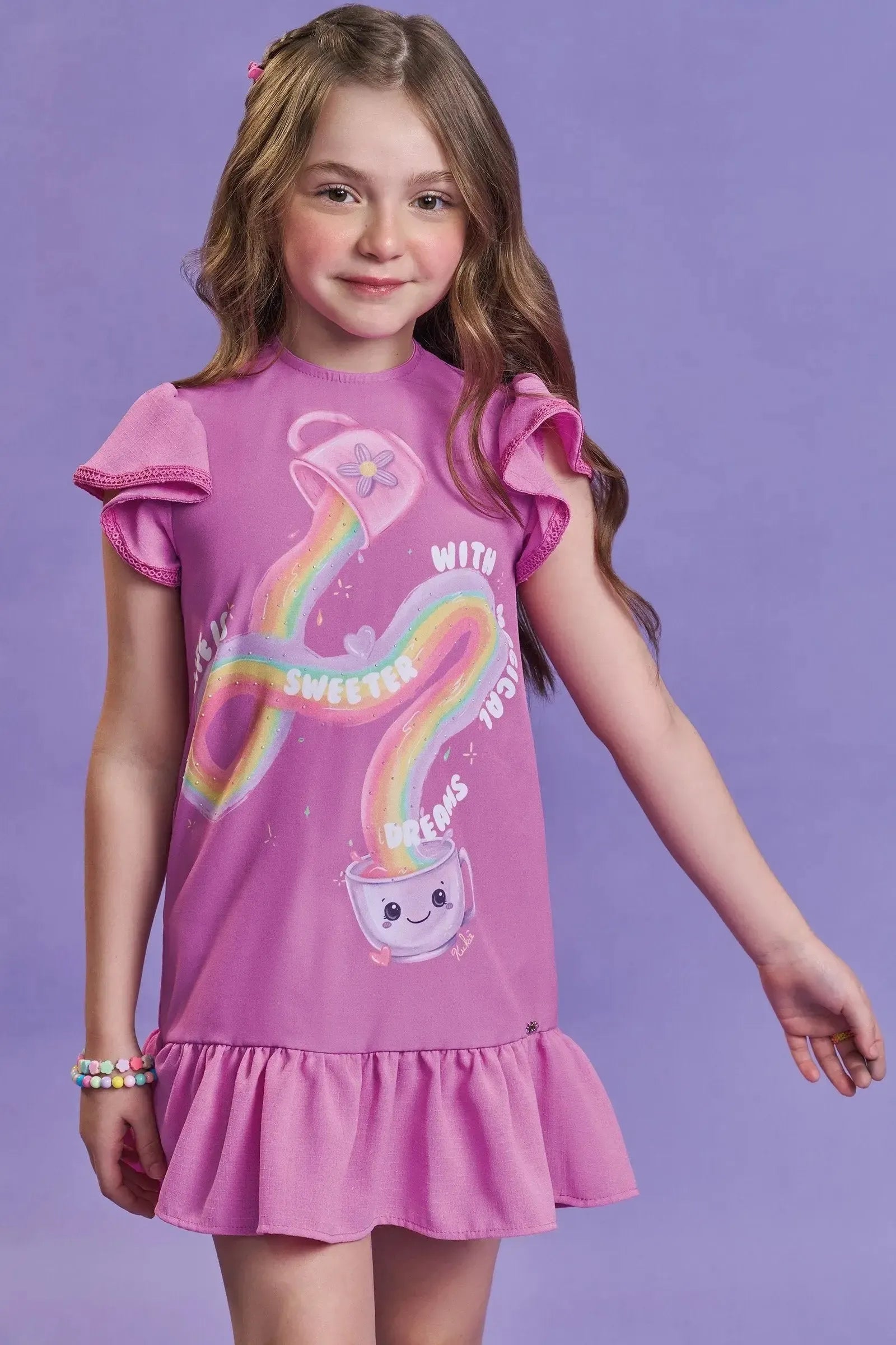 Vestido em Tecido Air Flow 93630 Kukiê Infantil Menina