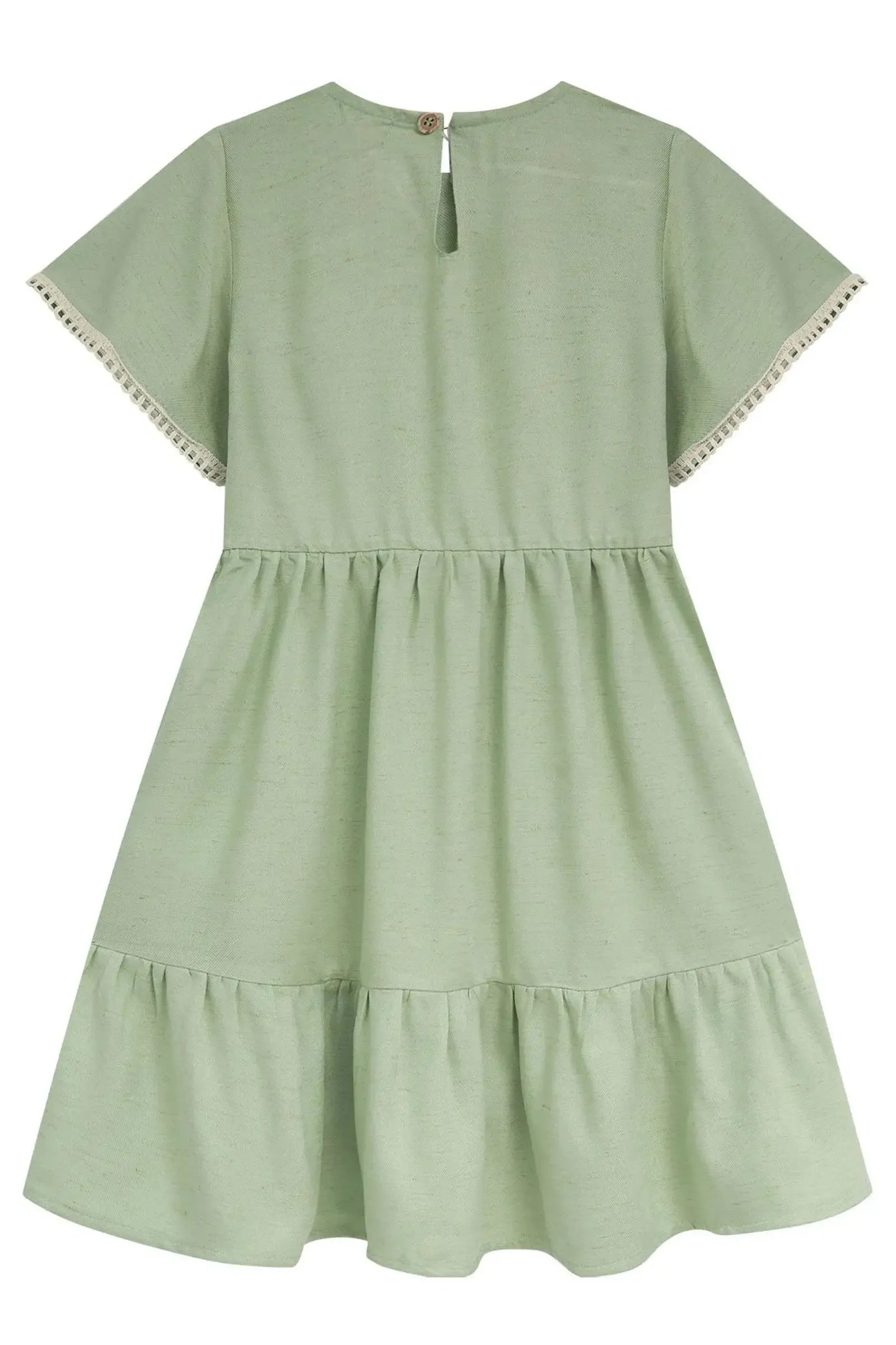 Vestido em Tecido Blend de Linho 94260 Kukiê Infantil Menina
