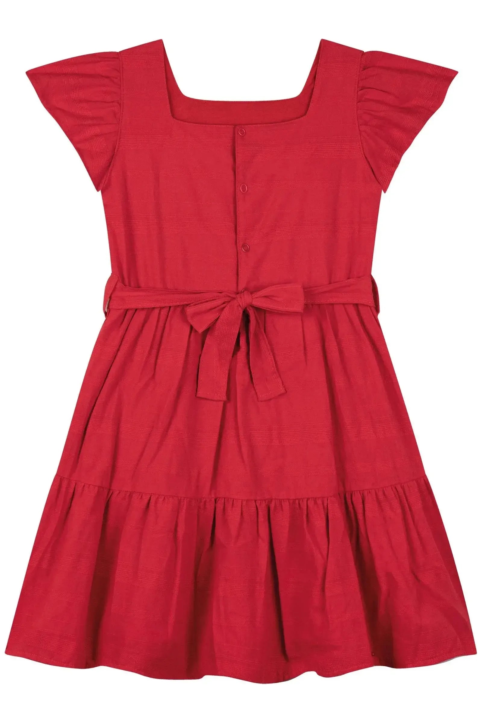 Vestido em Tricoline com Textura 100% Algodão 86997 Kukiê Infantil Menina