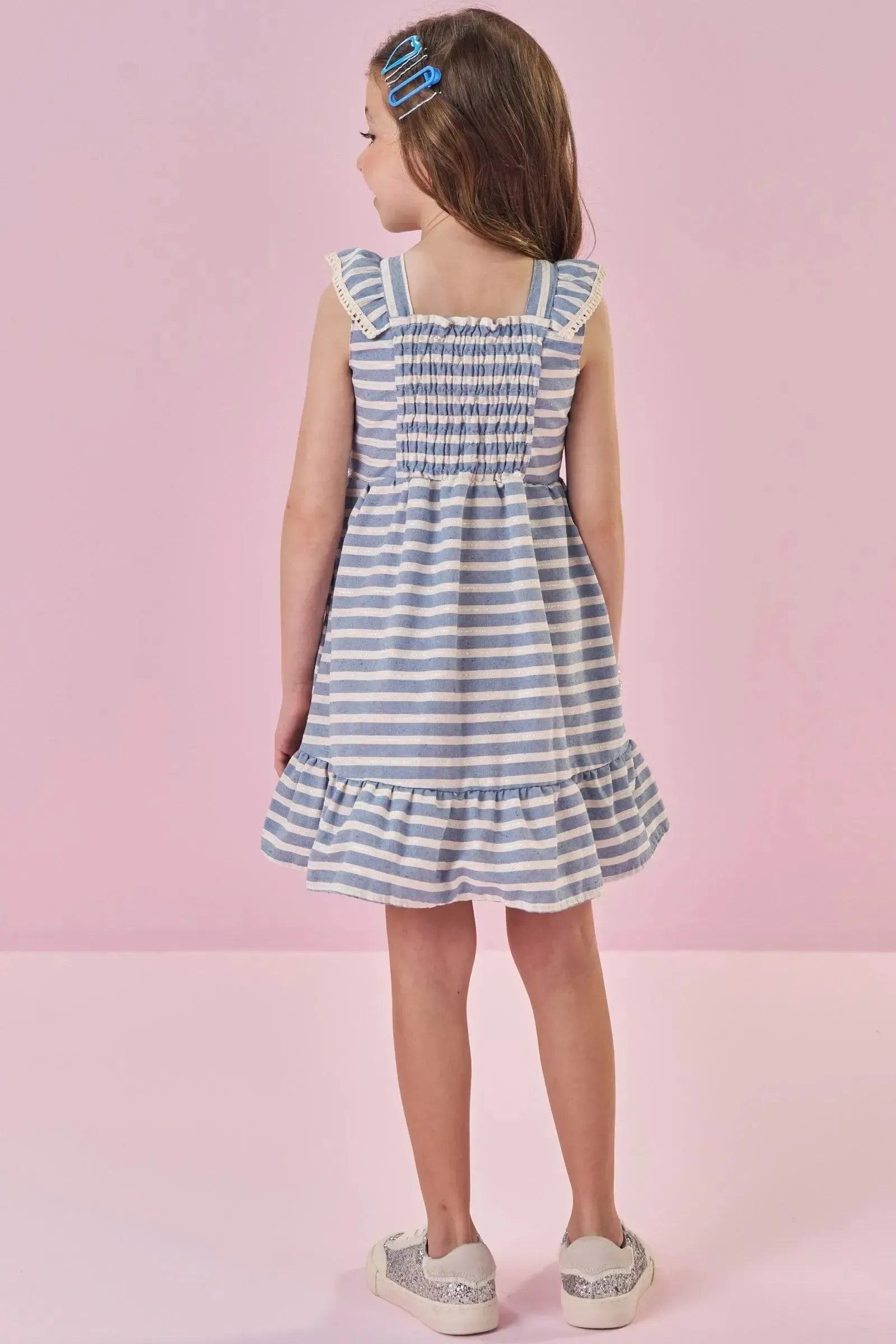 Vestido em Tricoline Listrado 87774 Kukiê Infantil Menina