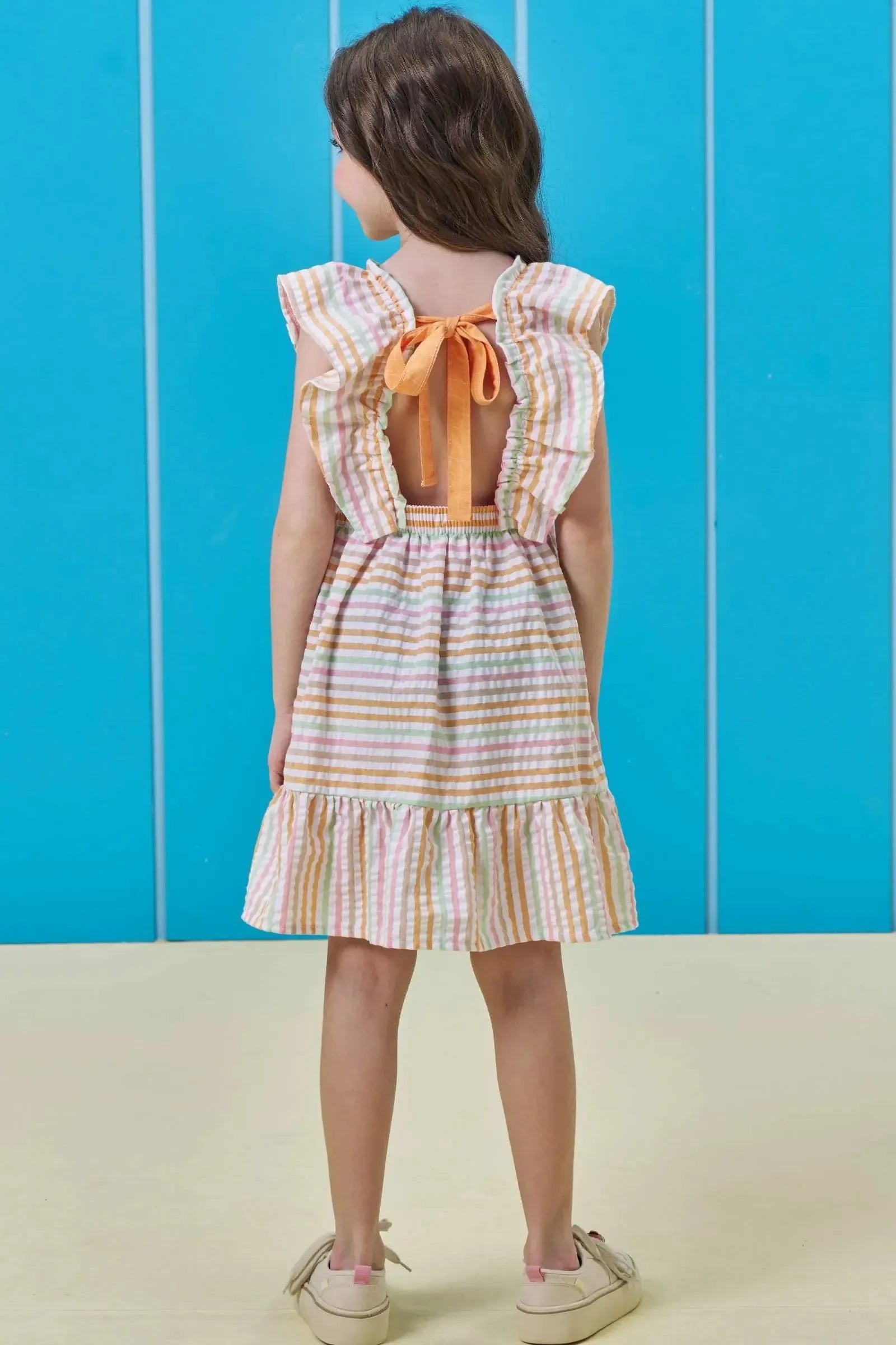 Vestido em Tricoline Listrado 96356 Kukiê Infantil Menina