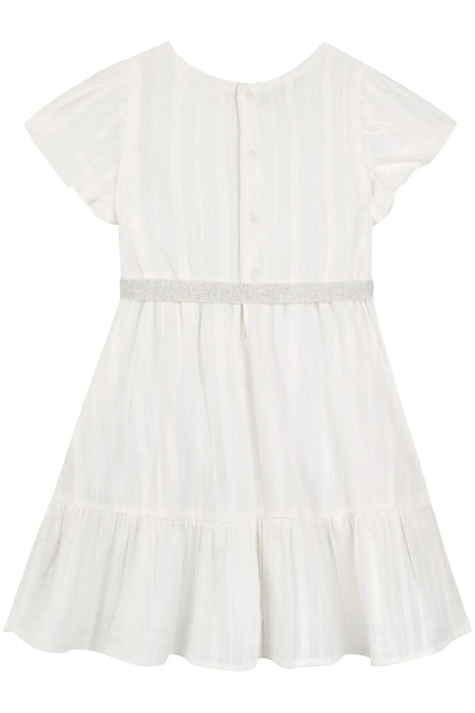 Vestido em Tricoline Textura Listrada 100% Algodão 87345 Kukiê Infantil Menina