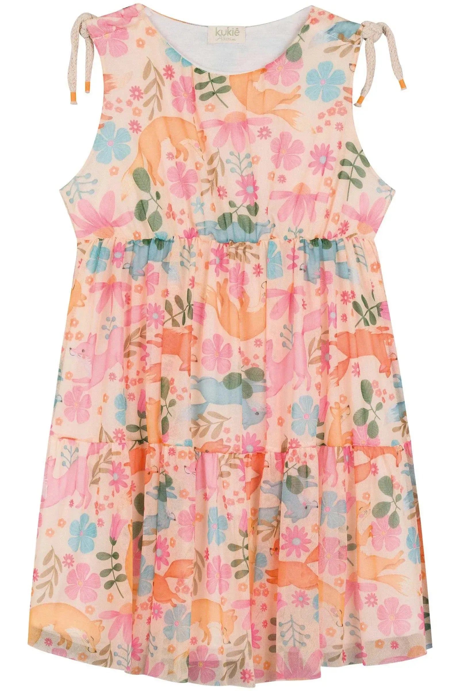 Vestido em Tule com Elastano 86489 Kukiê Infantil Menina