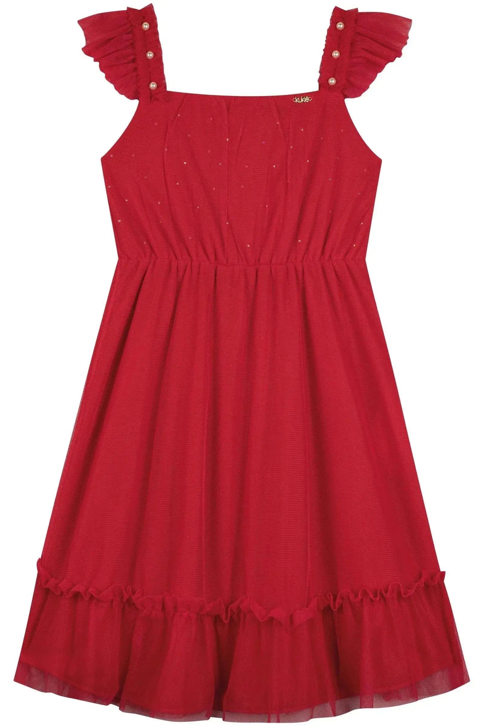 Vestido em Tule com Elastano 88351 Kukiê Infantil Menina