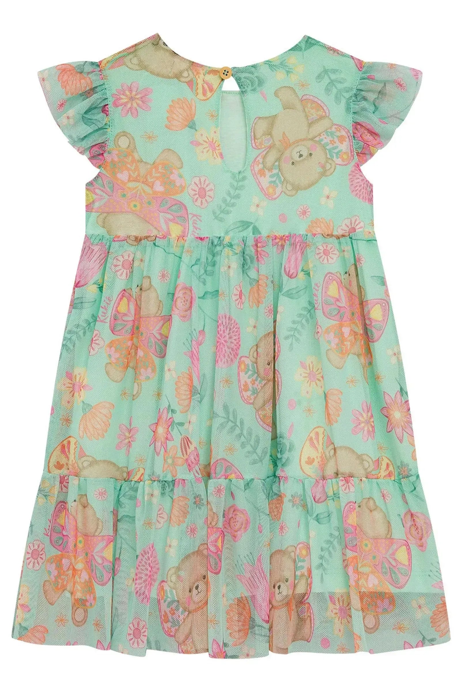 Vestido em Tule com Elastano 95543 Kukiê Infantil Menina