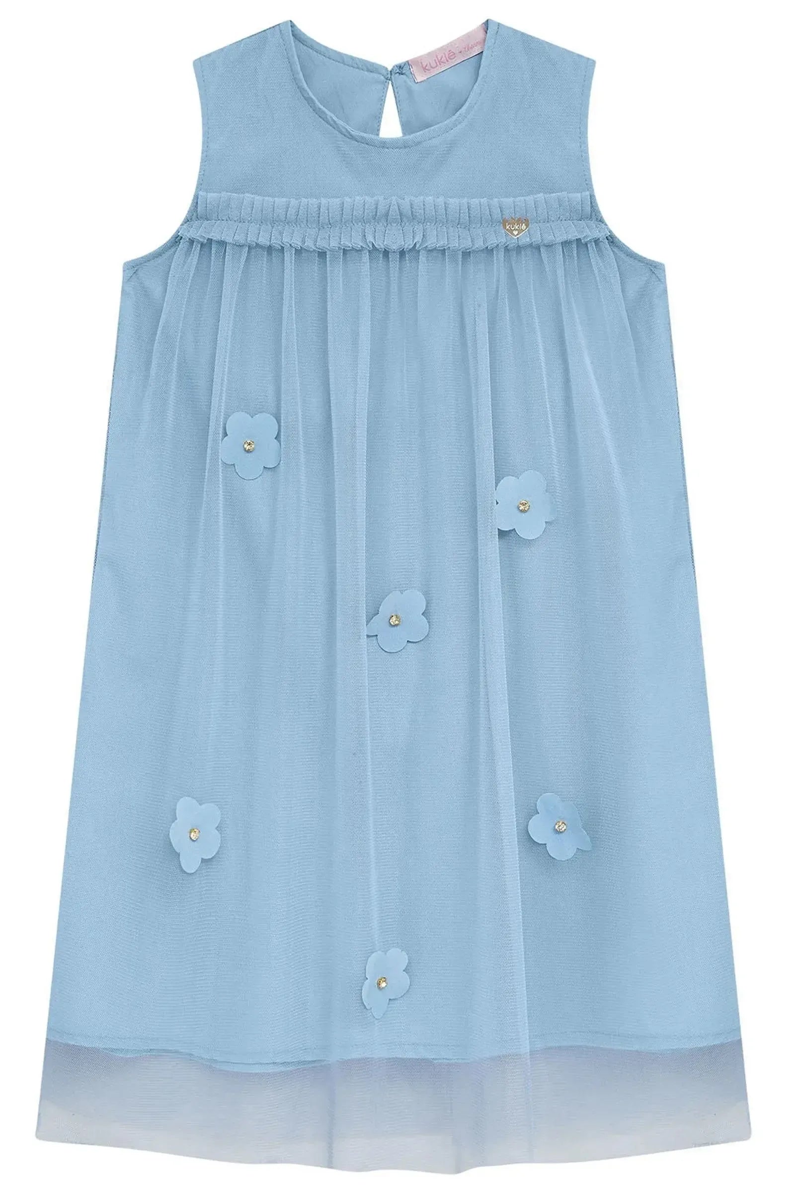 Vestido em Tule com Elastano 96515 Kukiê Infantil Menina