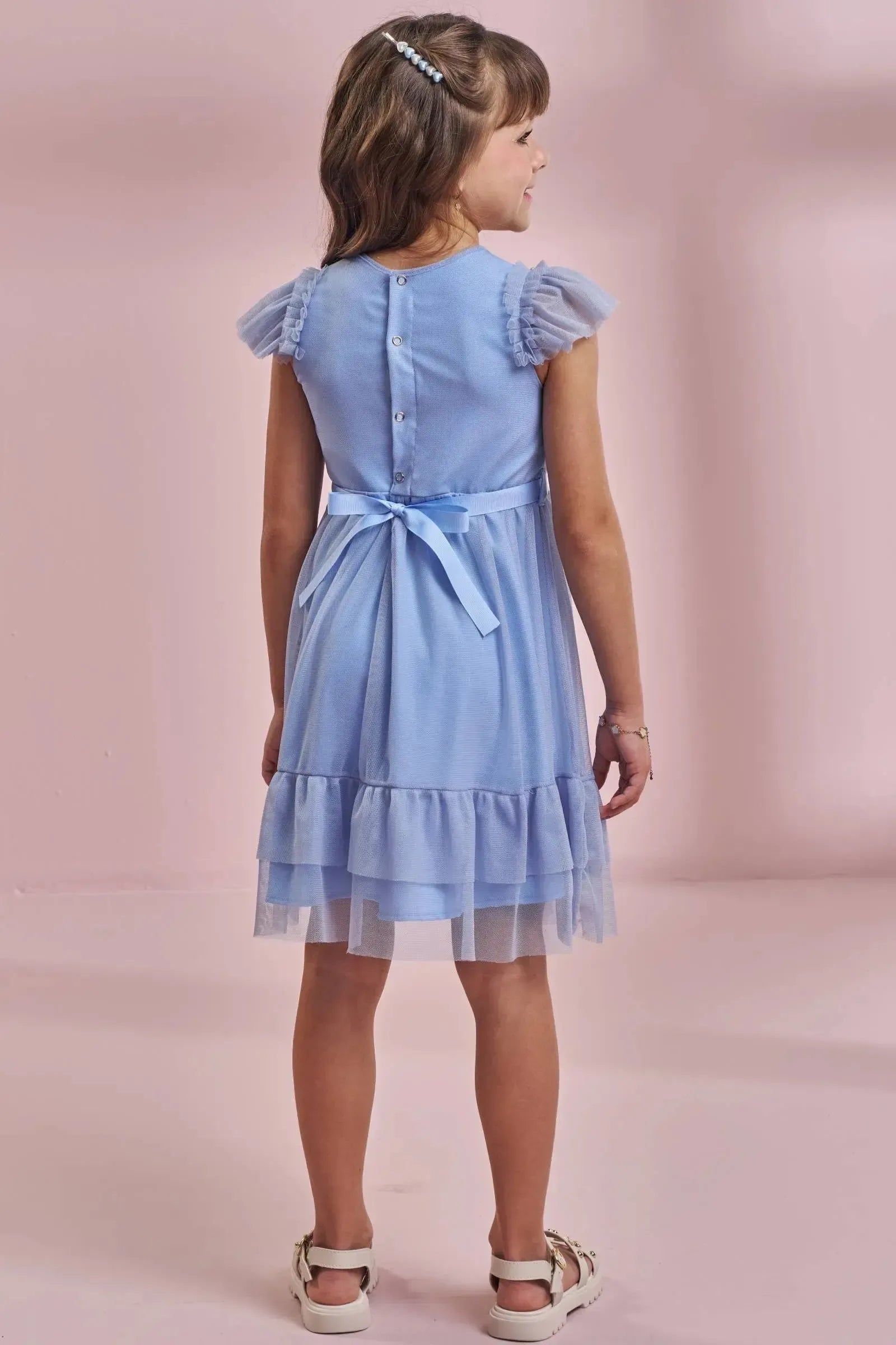 Vestido em Tule com Elastano 96522 Kukiê Infantil Menina