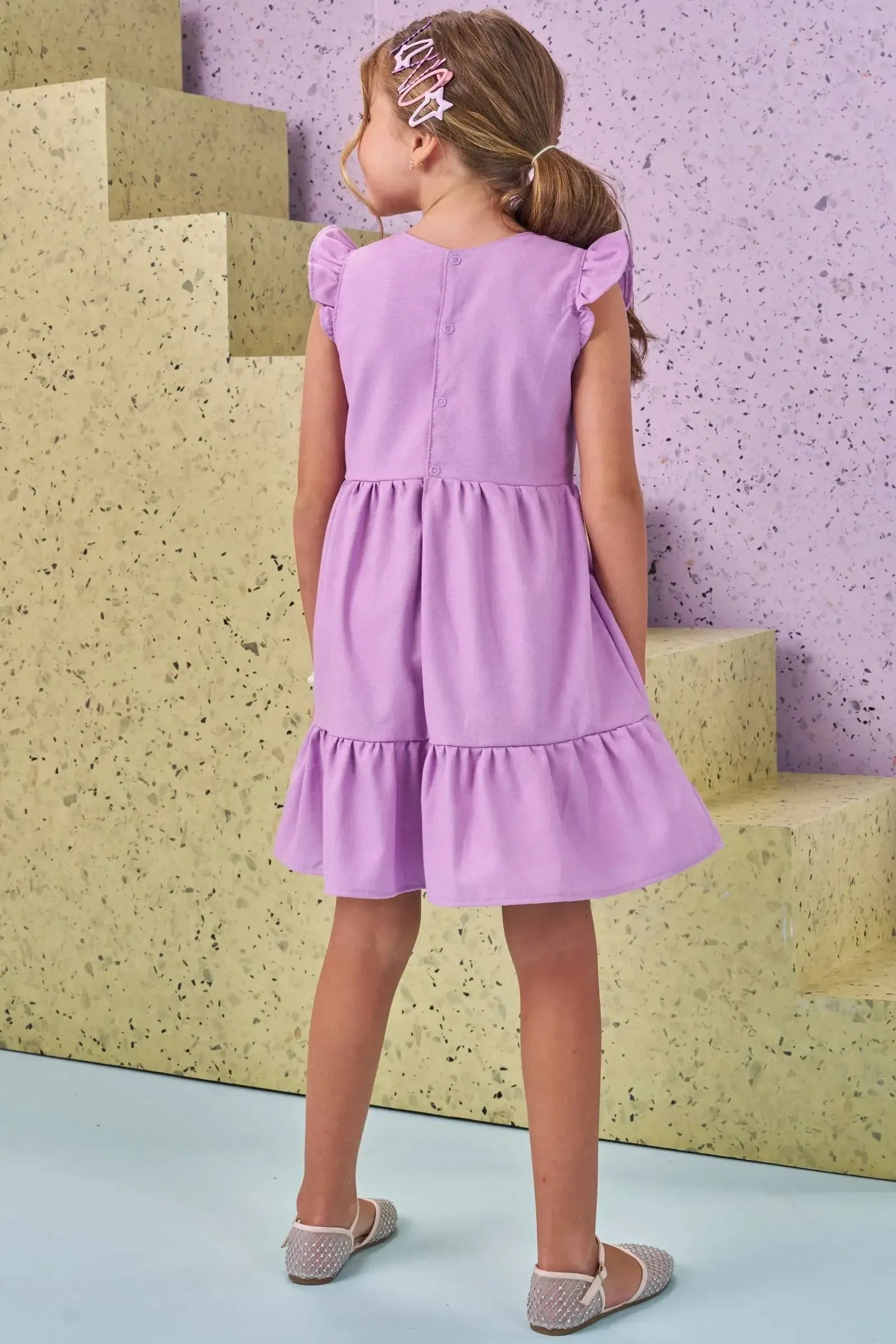 Vestido em Viscose Linho 87798 Kukiê Infantil Menina