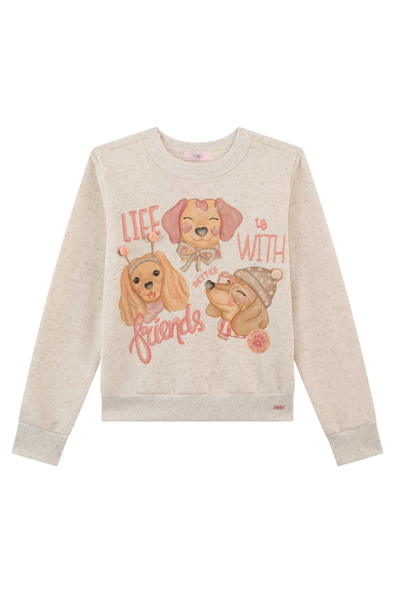 Blusão em Moletom com Pelúcia 89620 Kukiê Infantil Menina