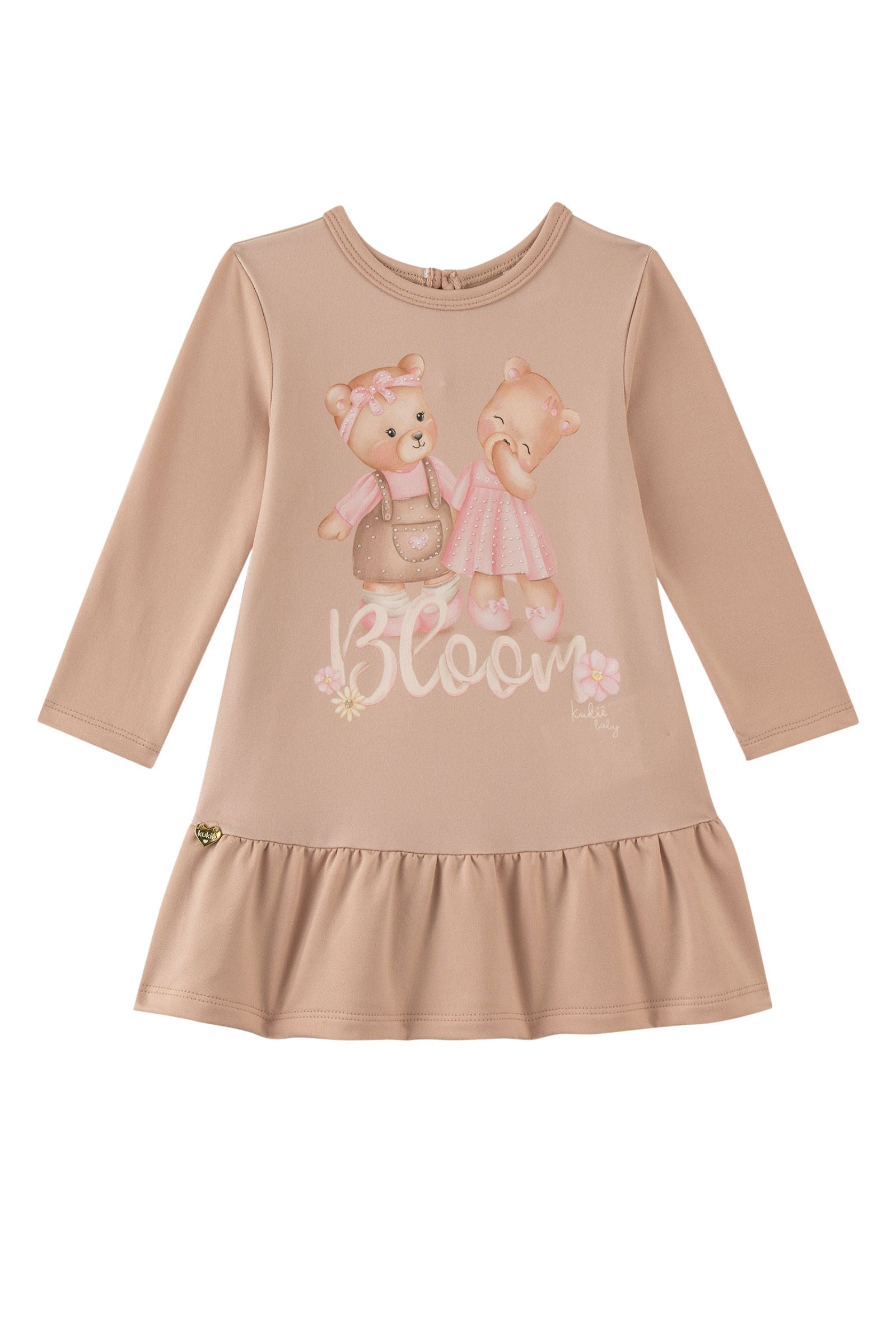 Vestido em Termoskin Peluciado 90877 Kukiê Bebê Menina