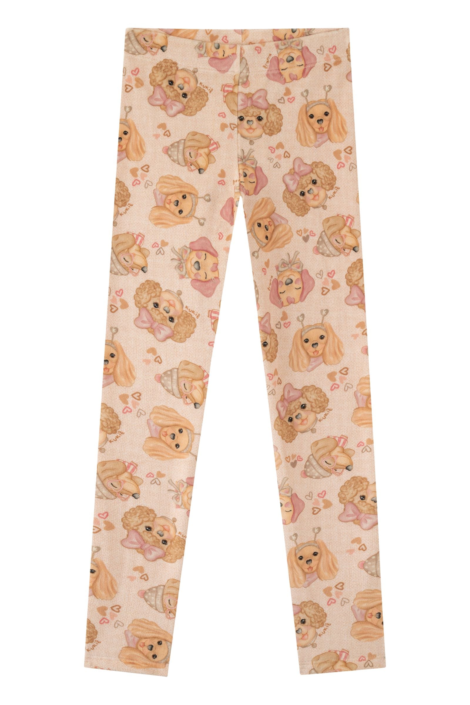 Calça Legging em Fleece Luxo 89234 Kukiê Infantil Menina