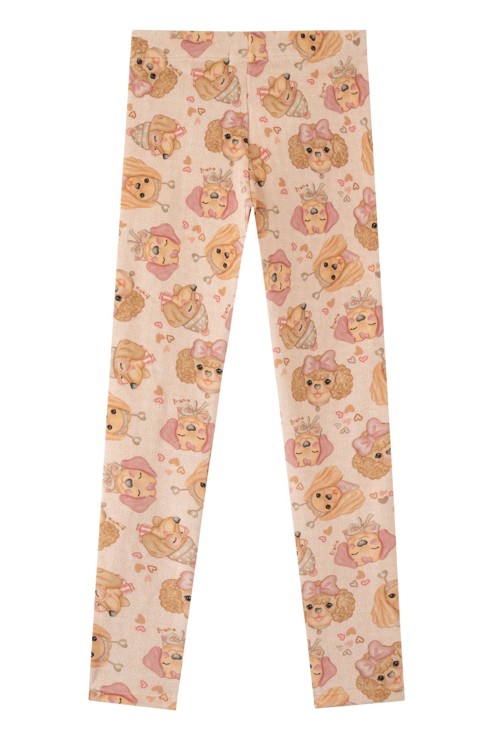 Calça Legging em Fleece Luxo 89234 Kukiê Infantil Menina