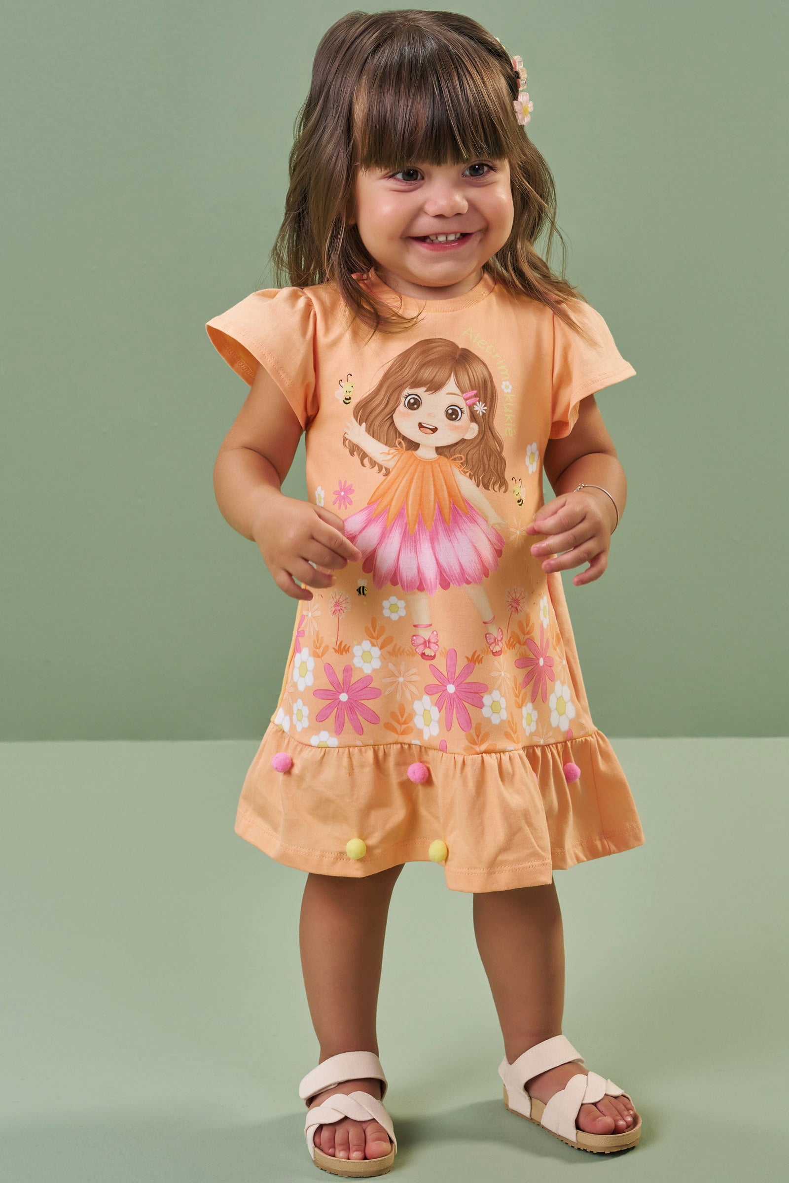 Vestido em Meia Malha 86688 Kukiê Bebê Menina