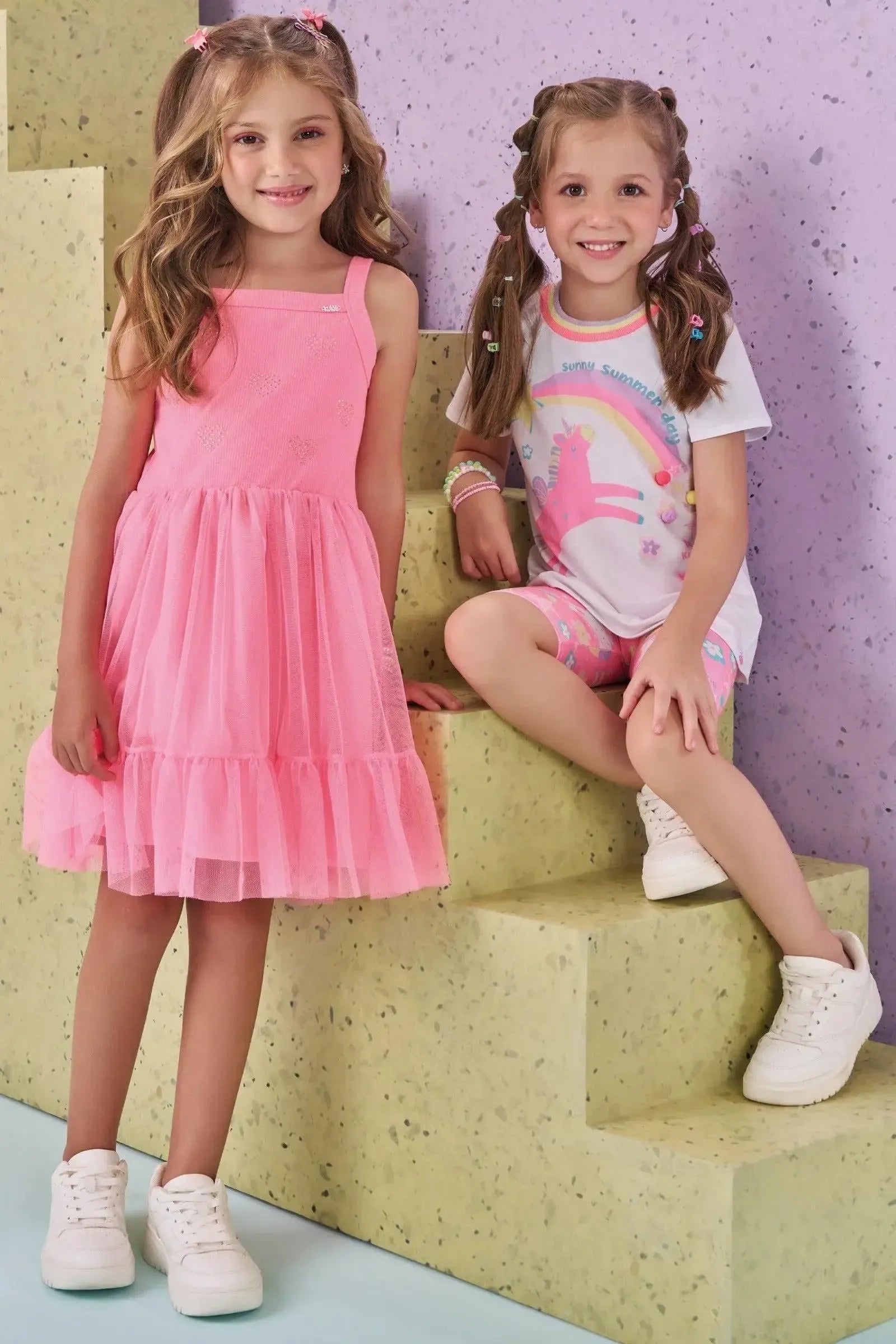 Blusa Alongada em Meia Malha 86887 Kukiê Infantil Menina