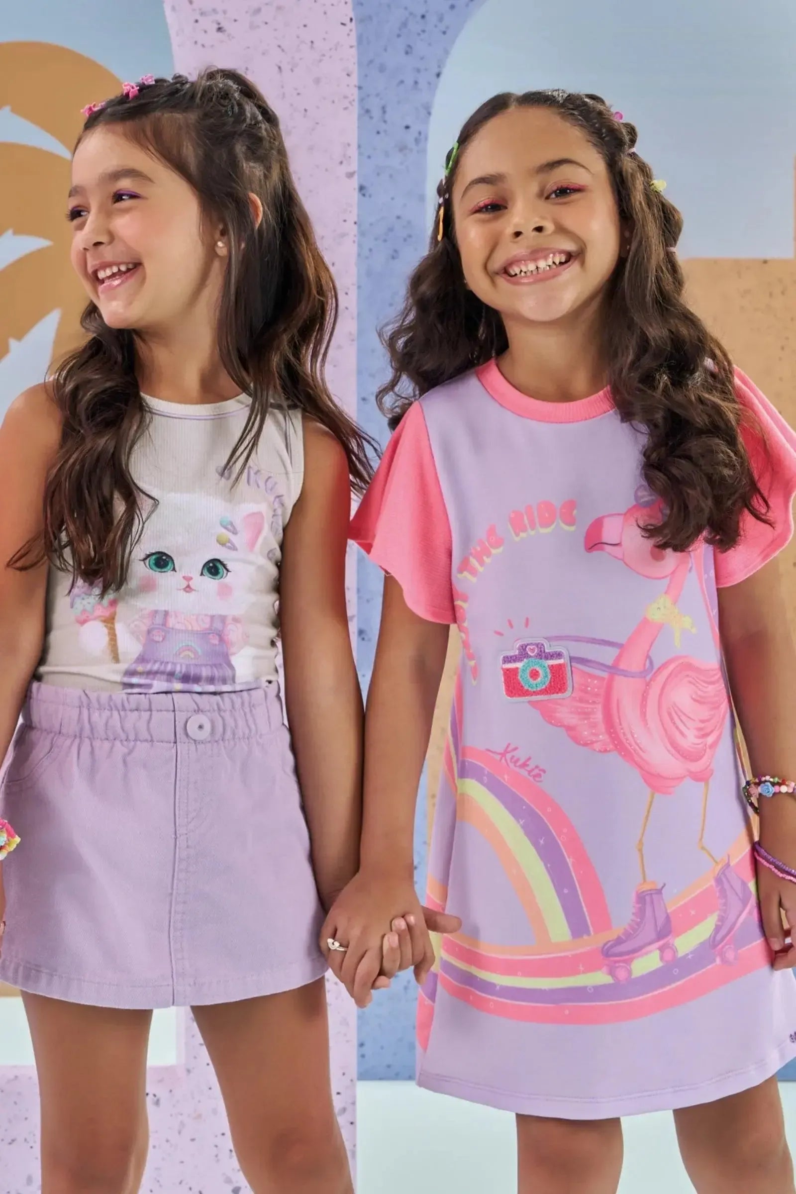 Short Saia em Sarja com Elastano 86884 Kukiê Infantil Menina