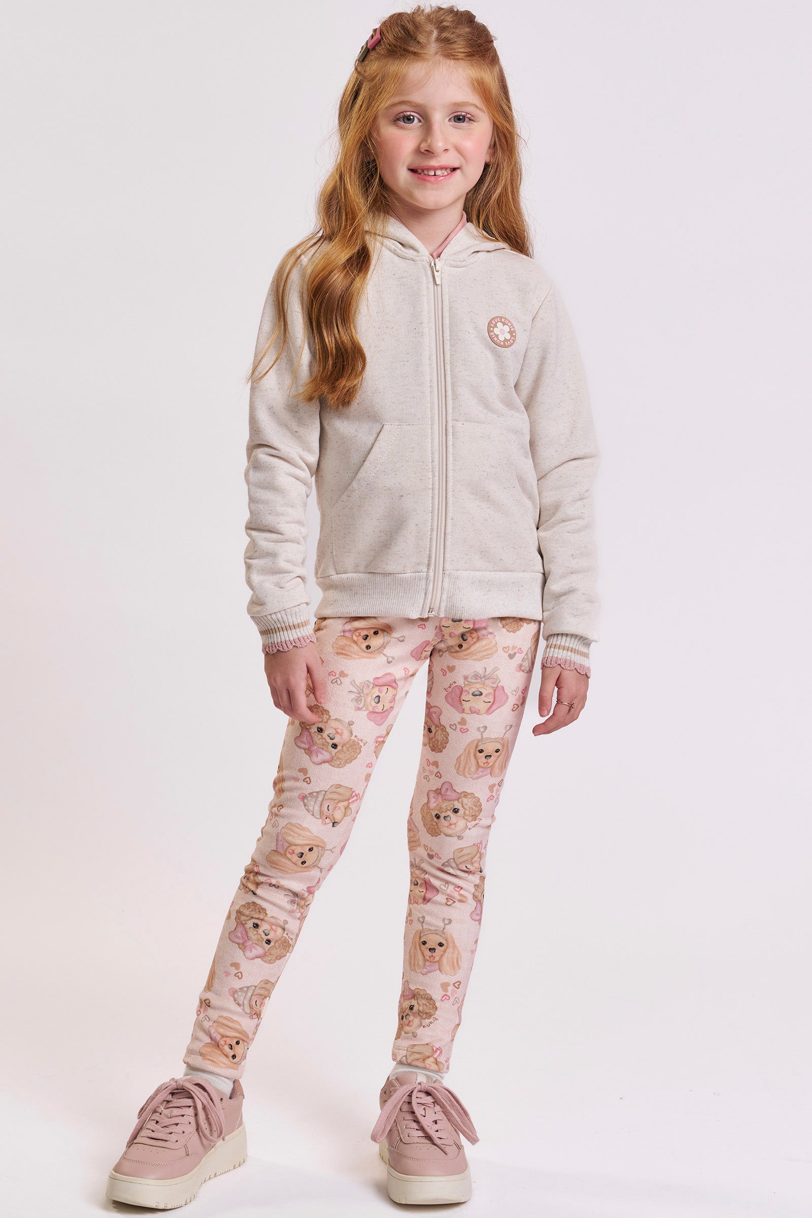 Jaqueta em Moletom sem Pelúcia 89922 Kukiê Infantil Menina