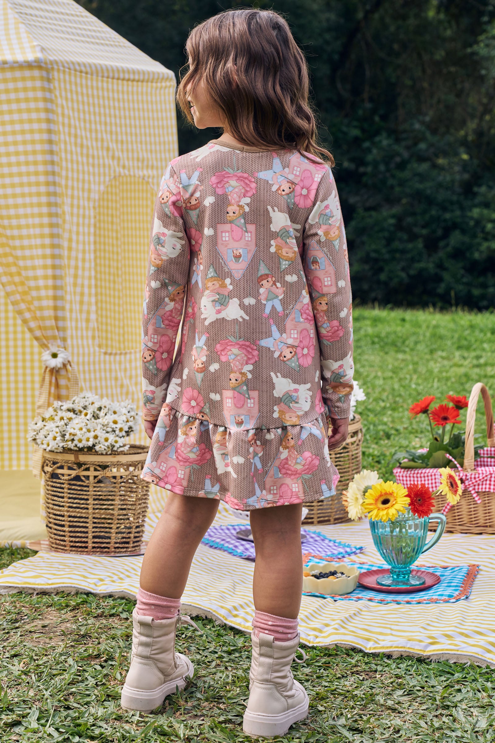 Vestido em Molecotton 90302 Kukiê Infantil Menina