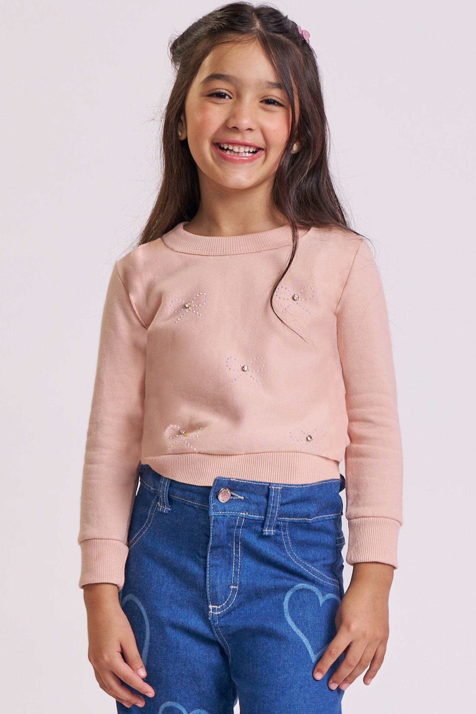 Blusão em Moletom com Pelúcia 90311 Kukiê Infantil Menina