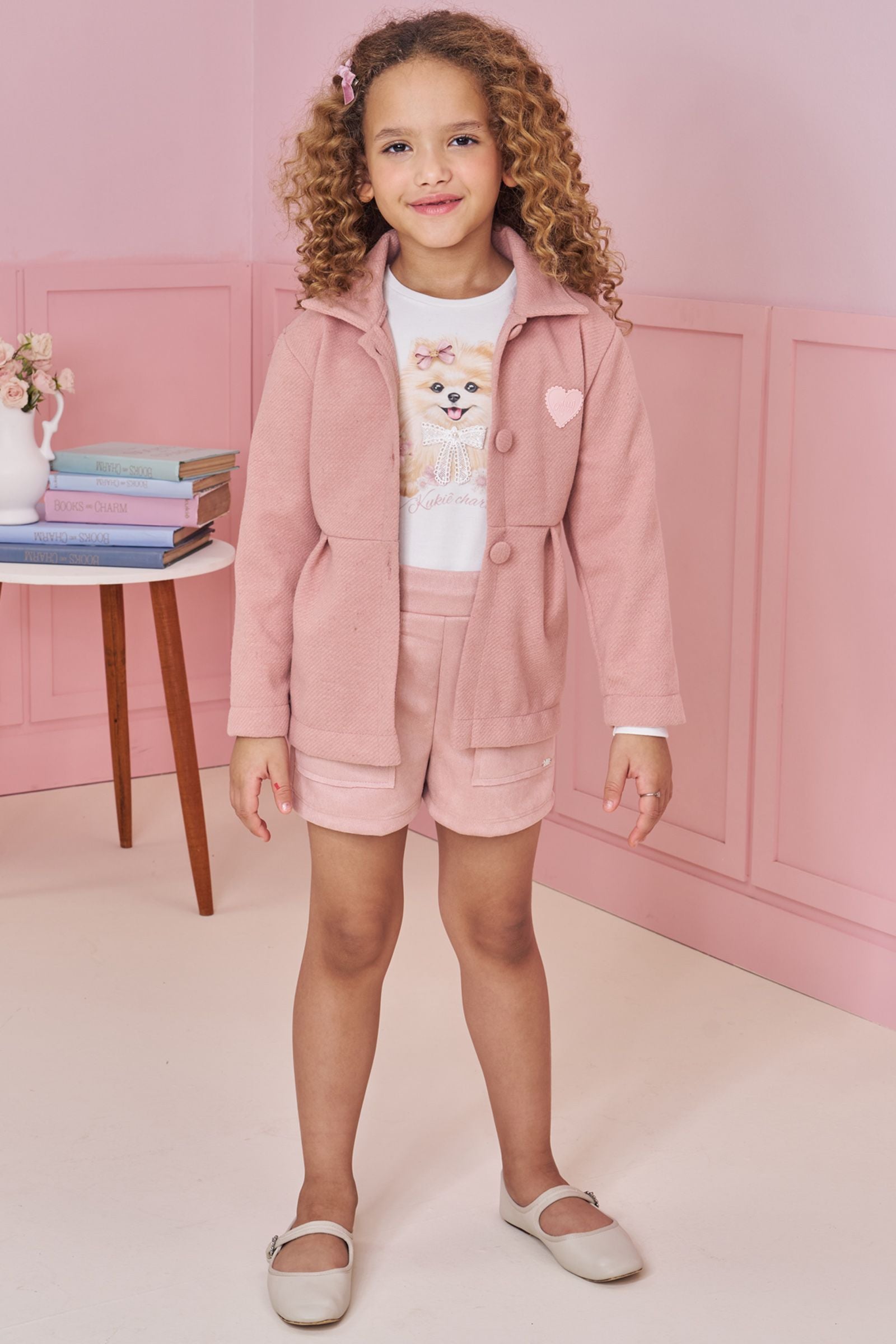 Sobretudo em Lã Batida 90915 Kukiê Infantil Menina