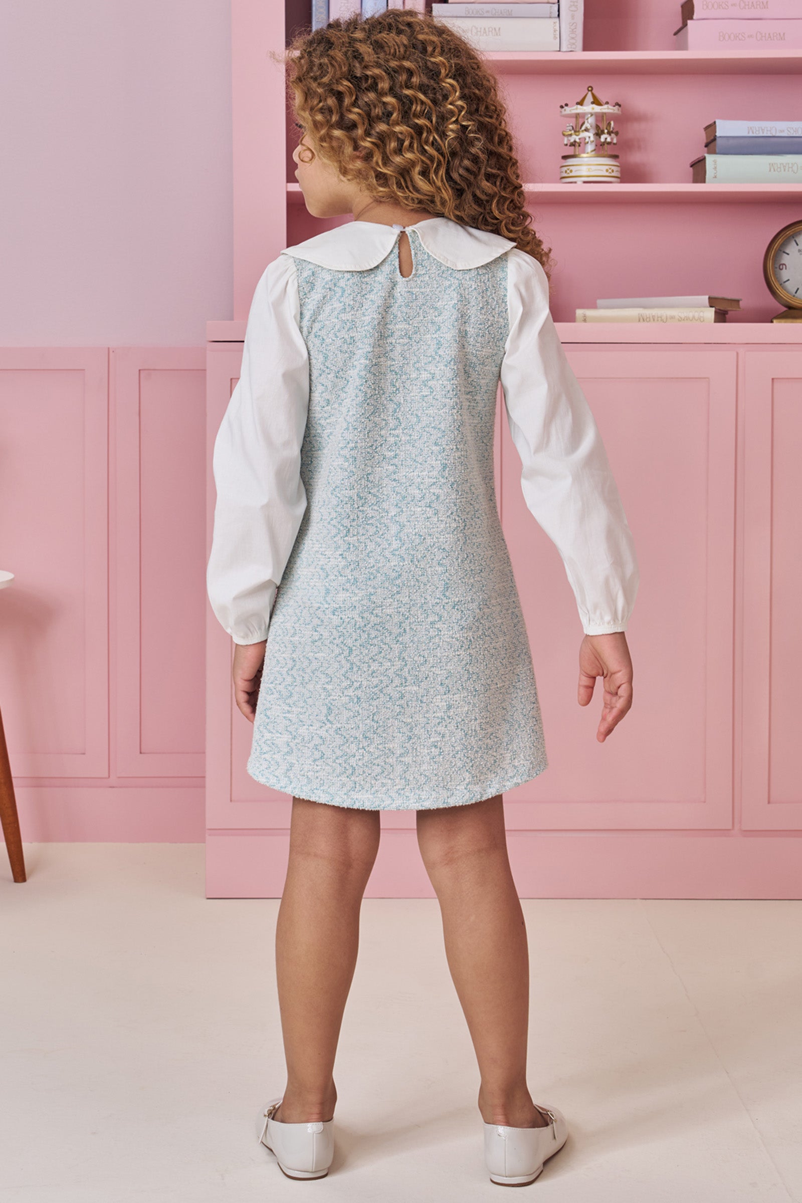 Vestido em Tweed Comfy 92082 Kukiê Infantil Menina