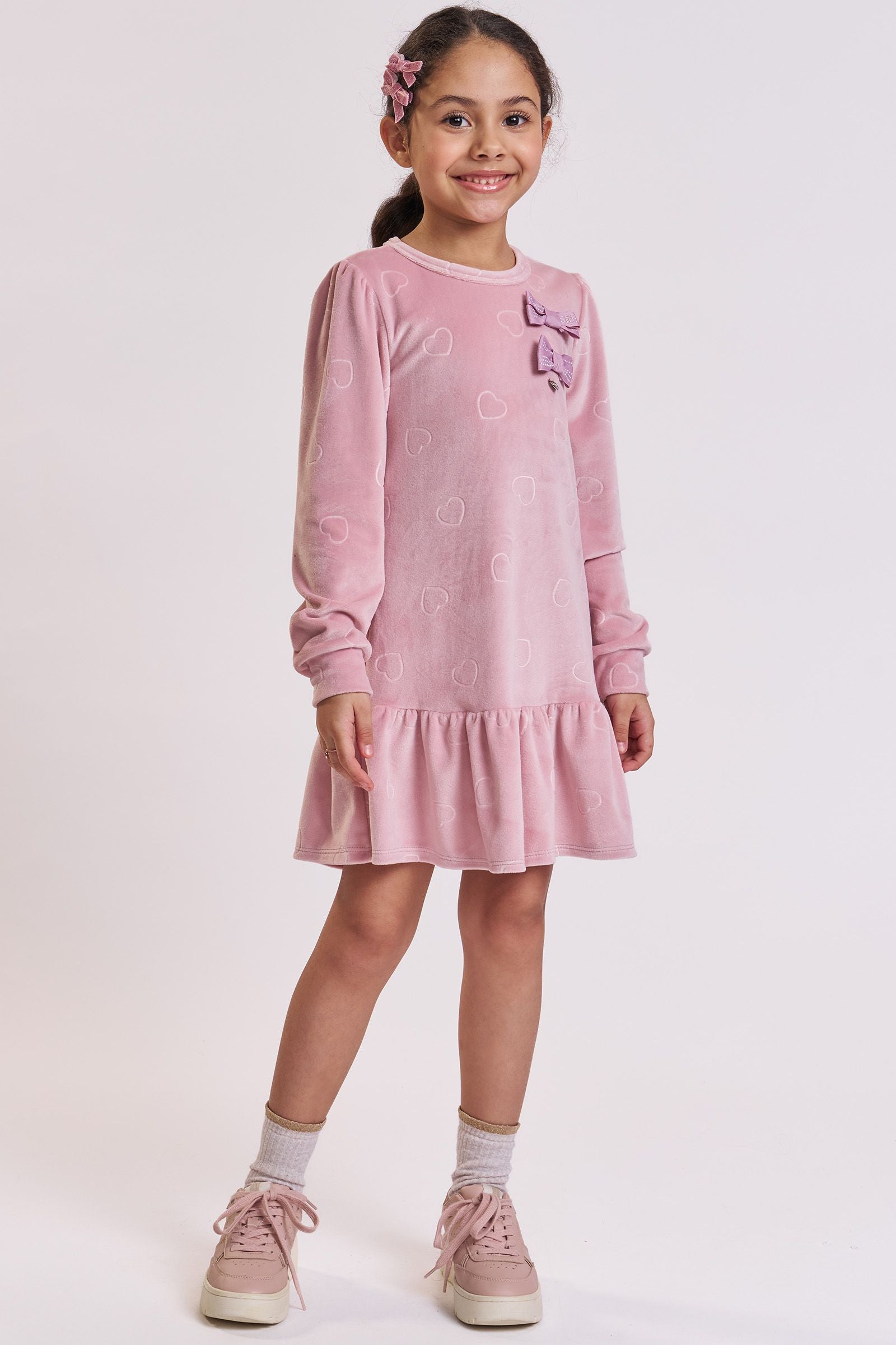 Vestido em Veludo Lovely 92491 Kukiê Infantil Menina