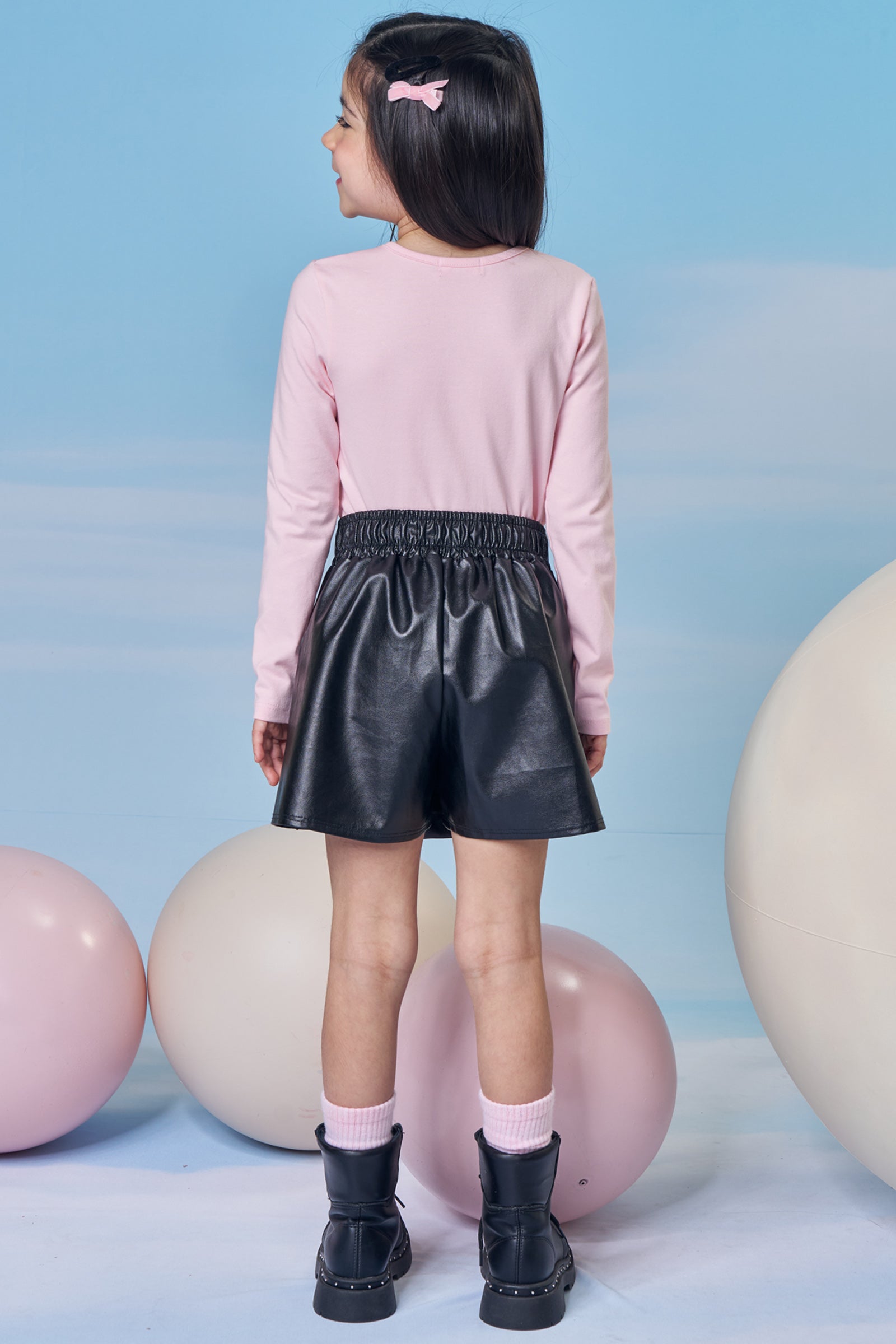 Short Saia em Couro Eco 92648 Kukiê Infantil Menina