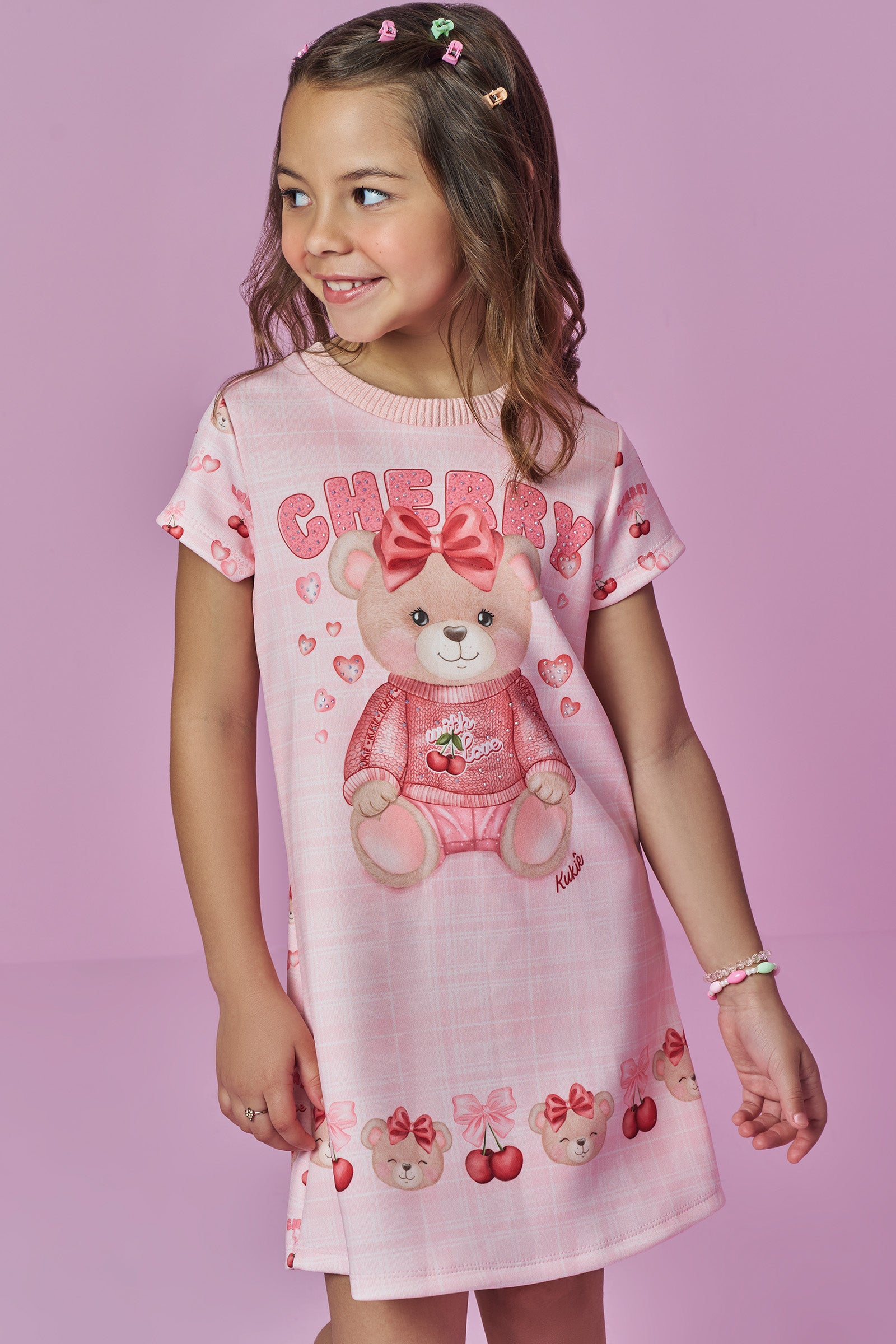 ウキウキ fafa women・kids120〜130 Vestido Midi Verde - Fakini Kids