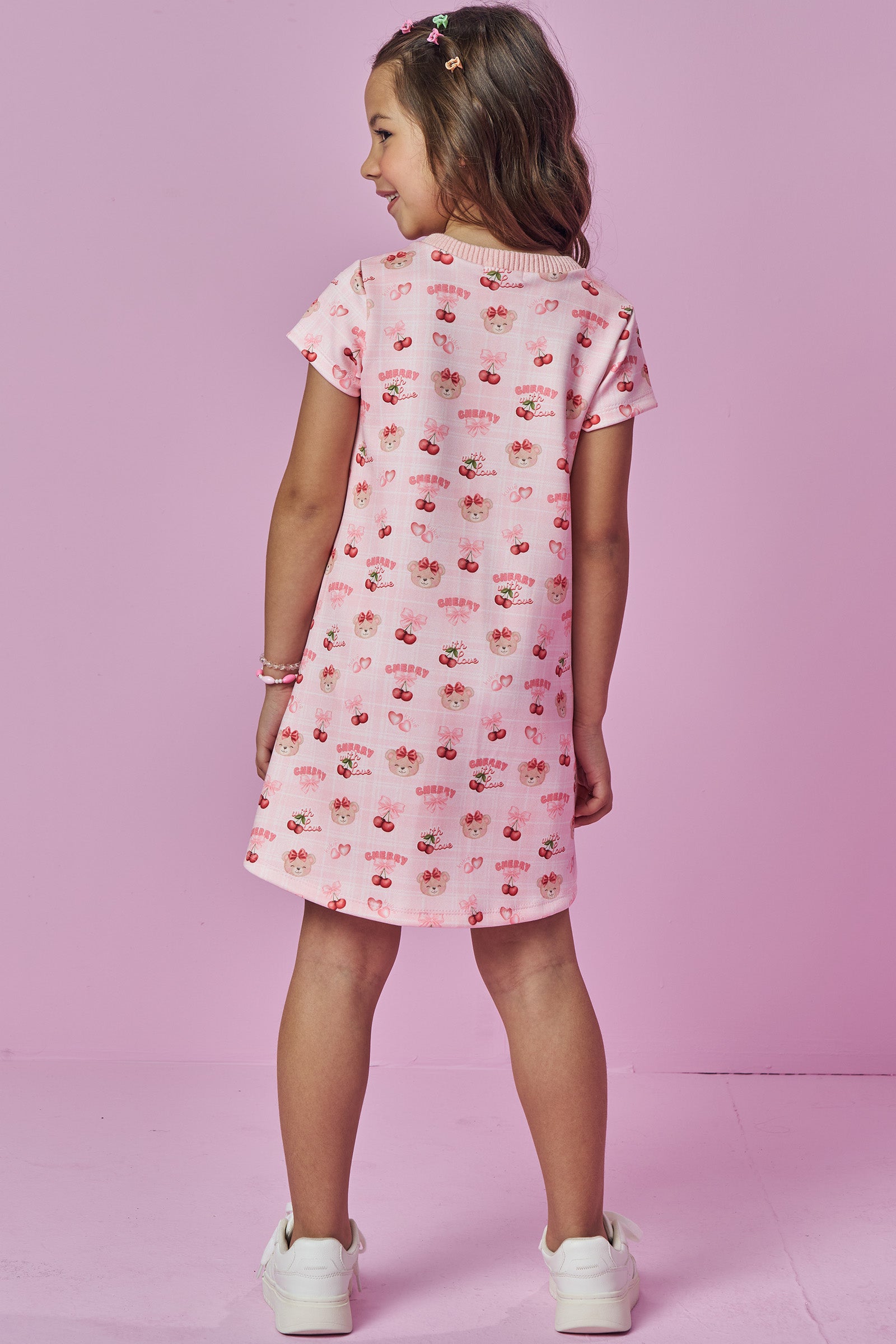 Vestido em Fly Tech 93755 Kukiê Infantil Menina