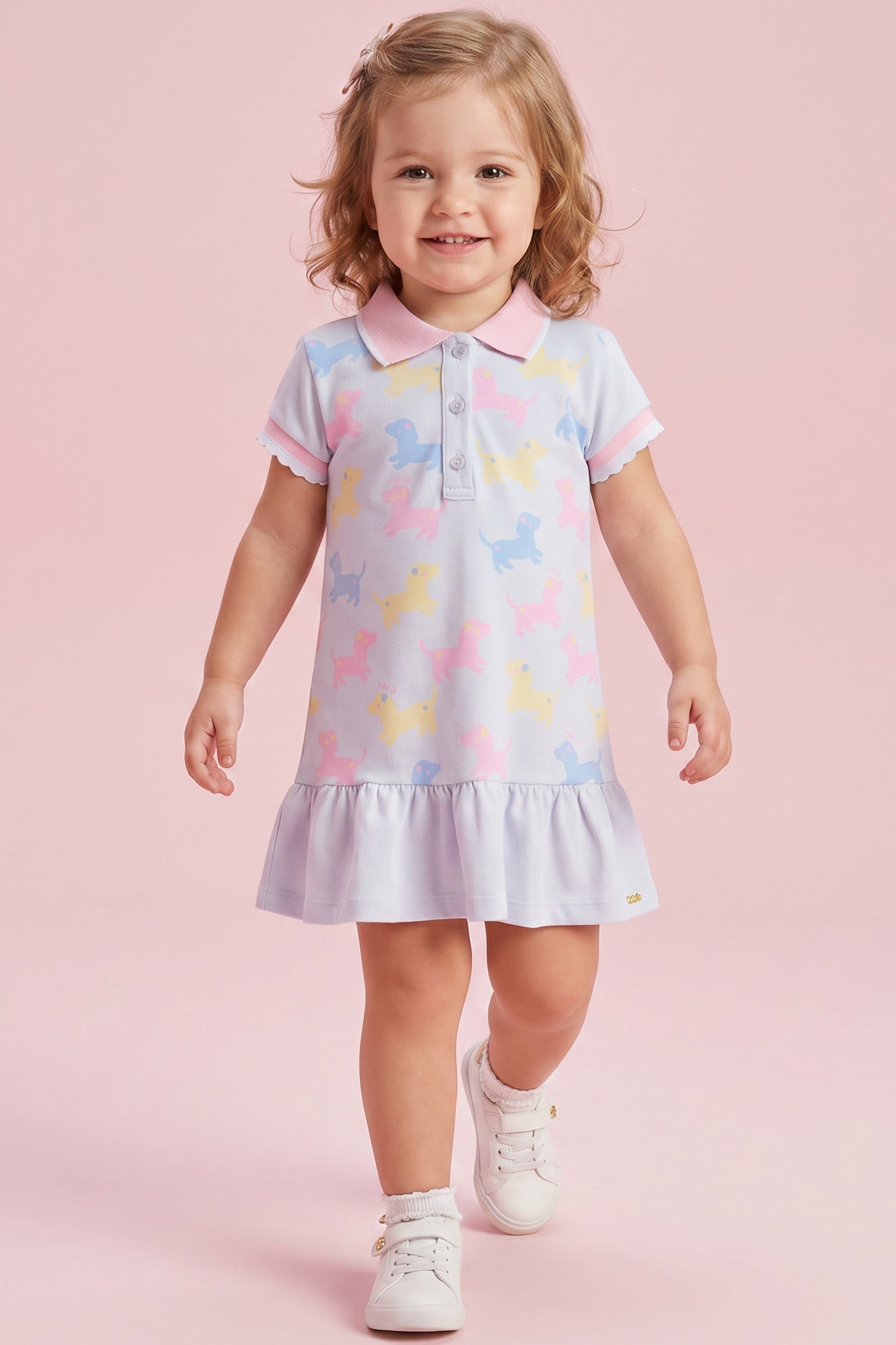 Vestido em Piquet com Elastano 94958 Kukiê Infantil Menina