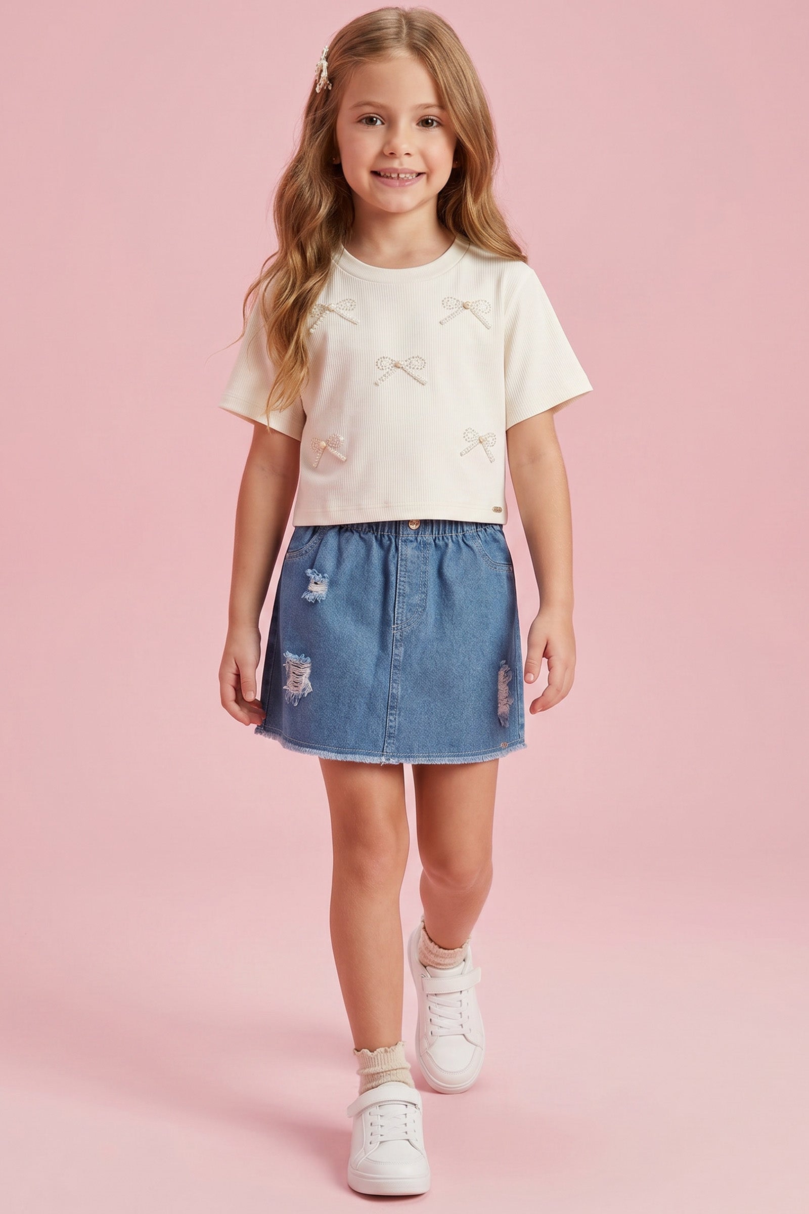 Blusa em Meia Malha   95076 Kukiê Infantil Menina