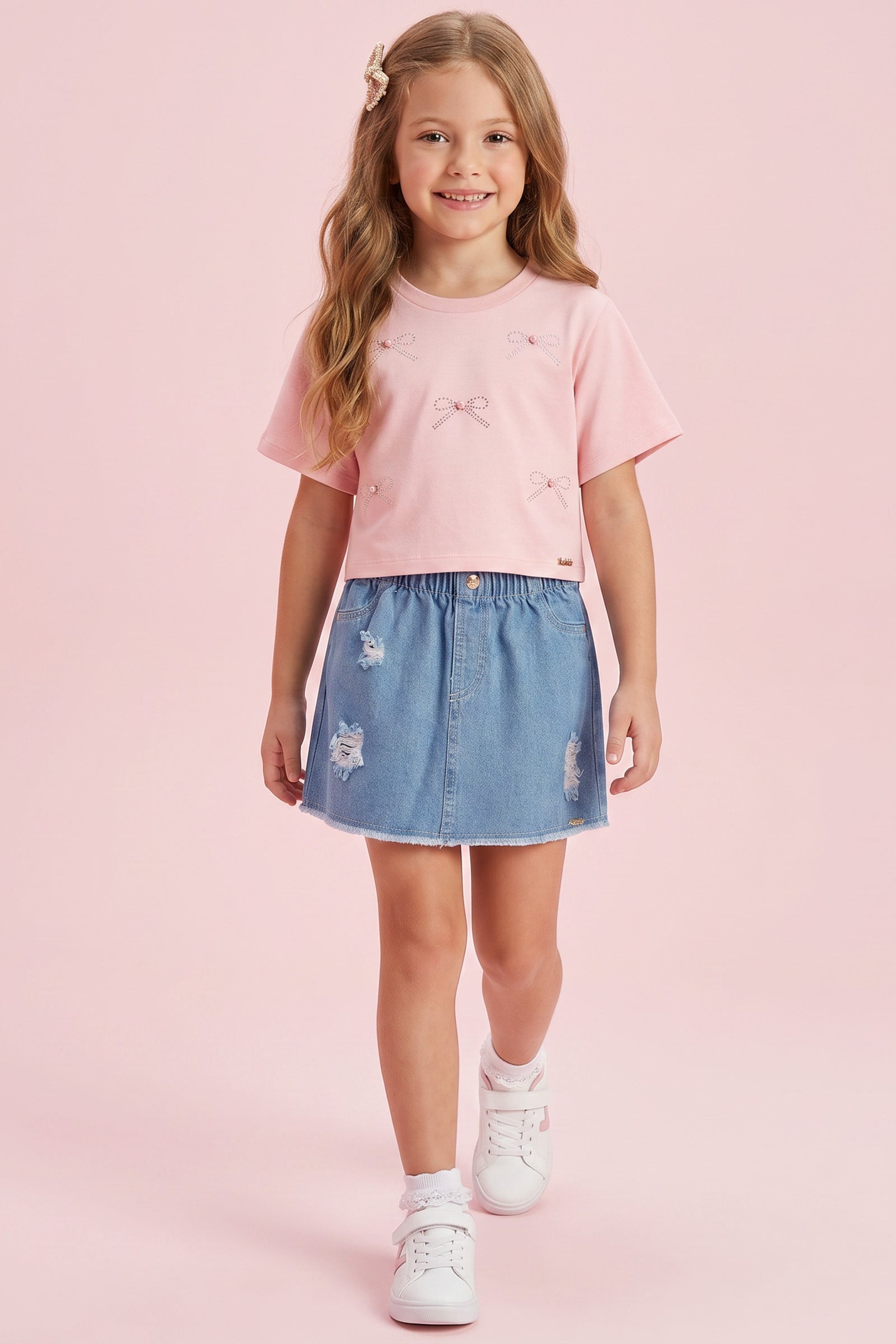 Blusa em Meia Malha   95076 Kukiê Infantil Menina
