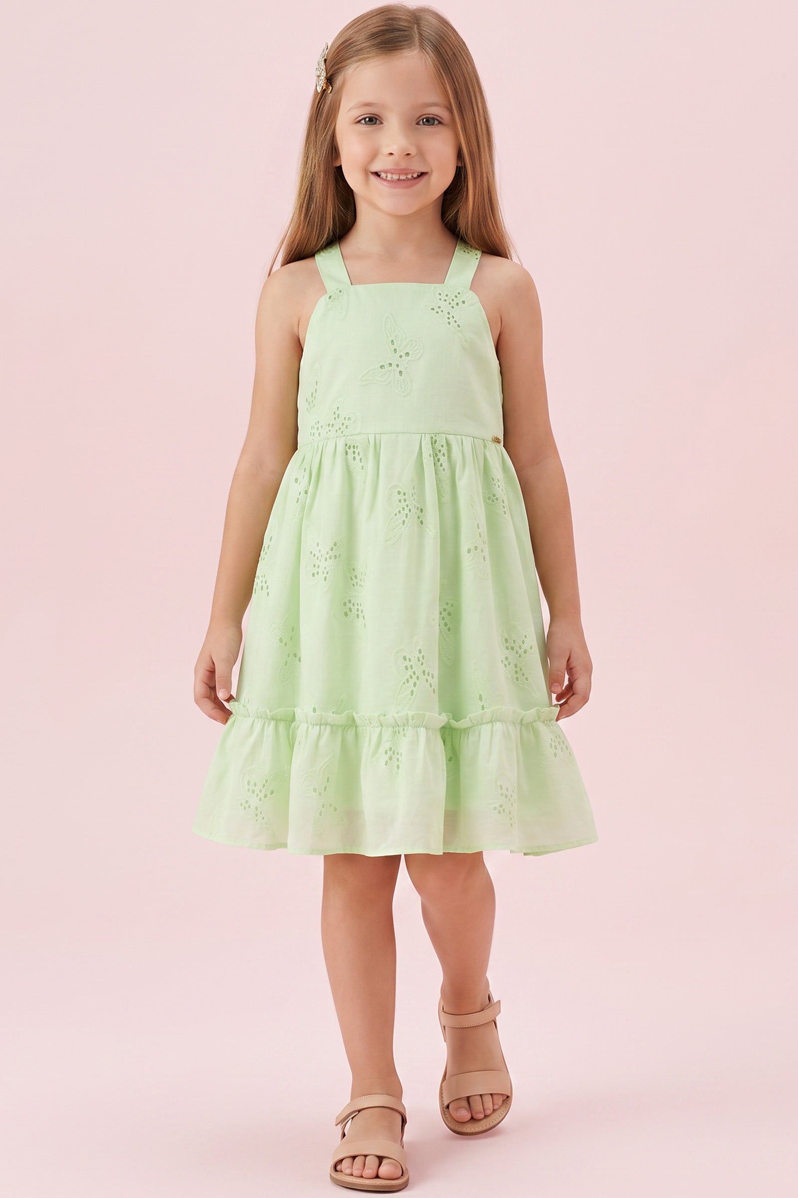 Vestido em Laise Bordado 95783 Kukiê Infantil Menina