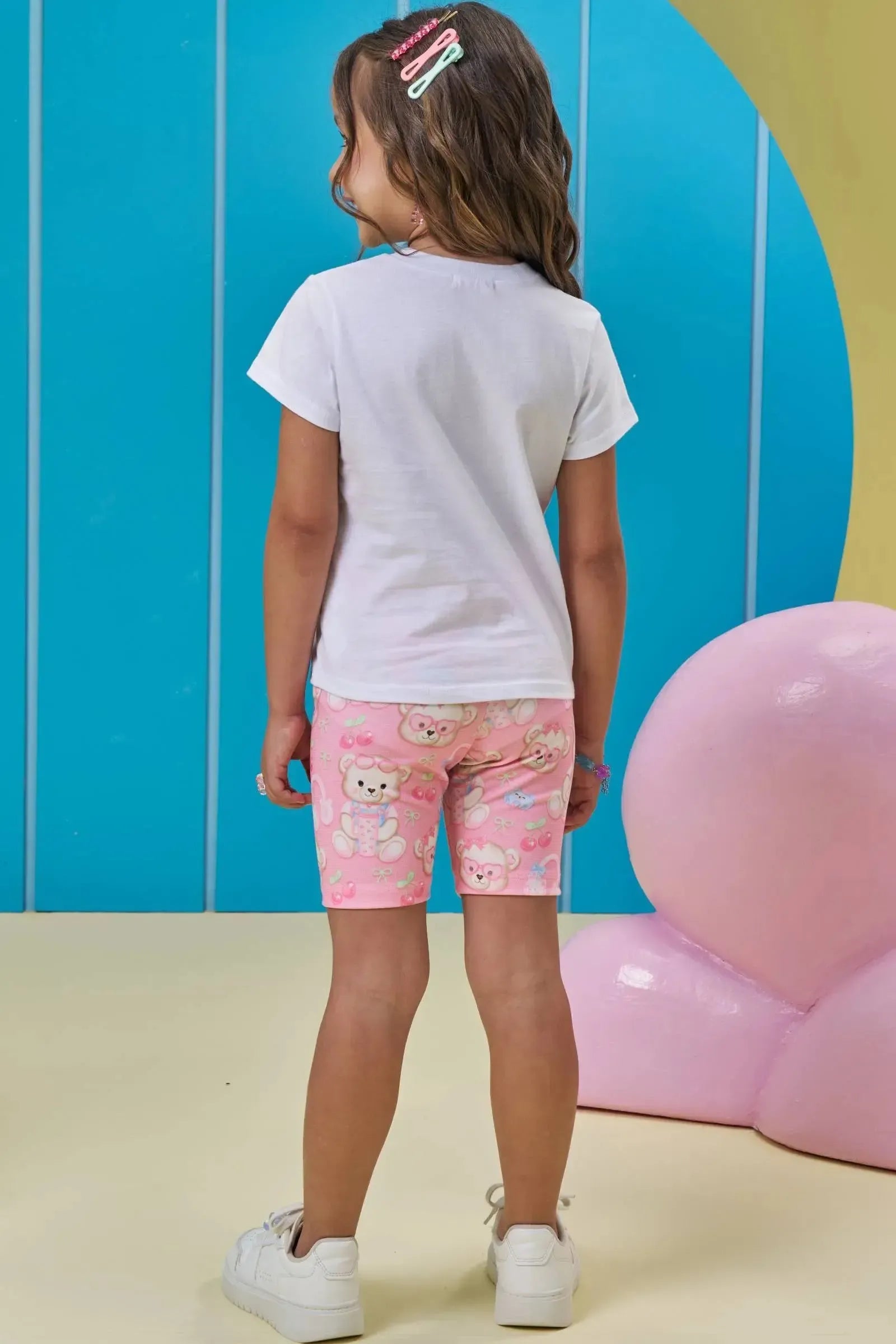 Bermuda Biker em Molecotton 95591 Kukiê Infantil Menina