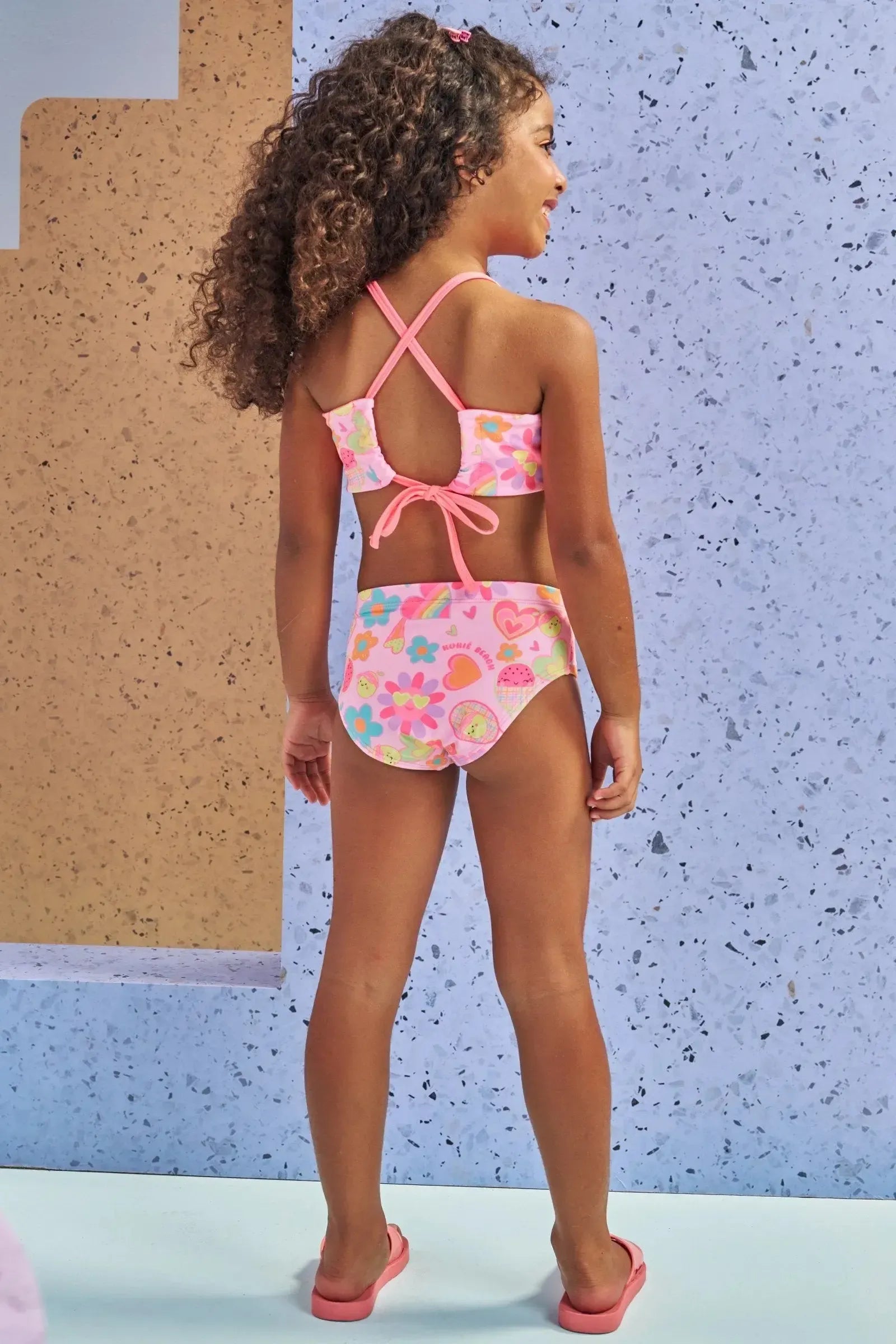 Biquíni em Malha com Proteção UV50+ (Parte Superior Reversível) 87447 Kukiê Infantil Menina