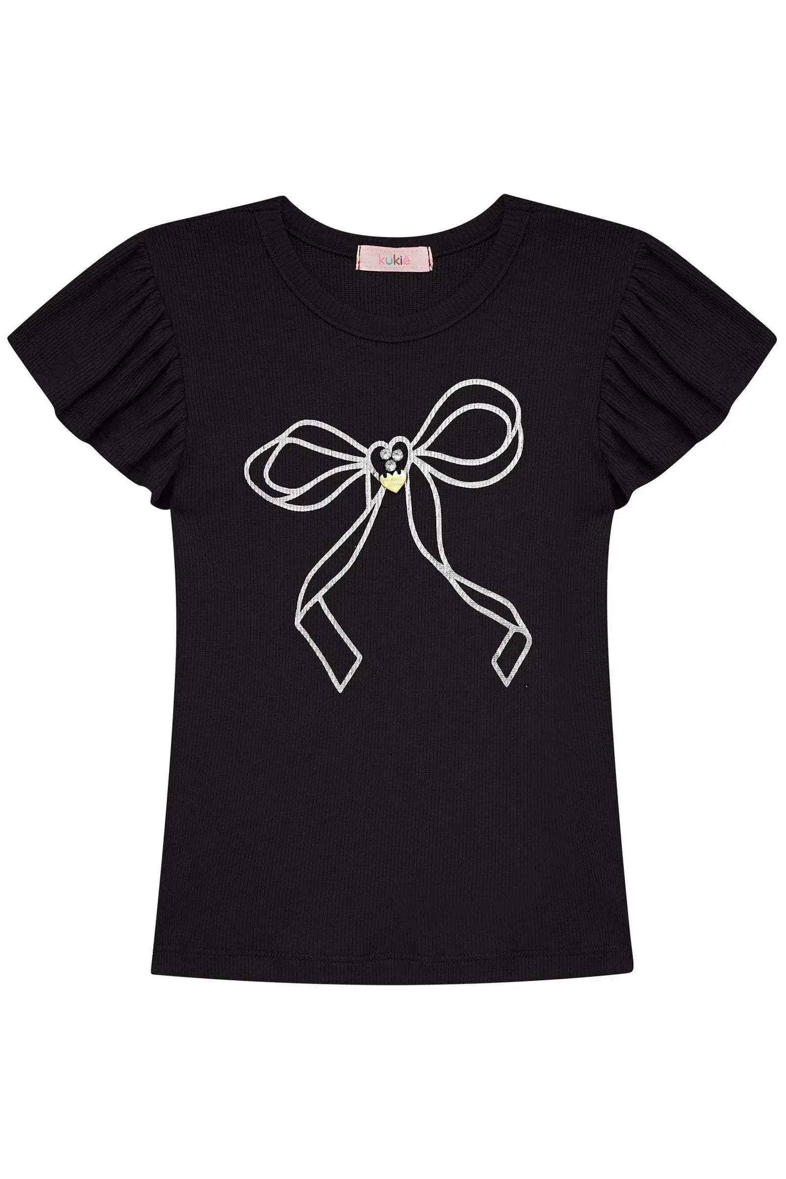 Blusa em Canelado de Viscose 98075 Kukiê Infantil Menina