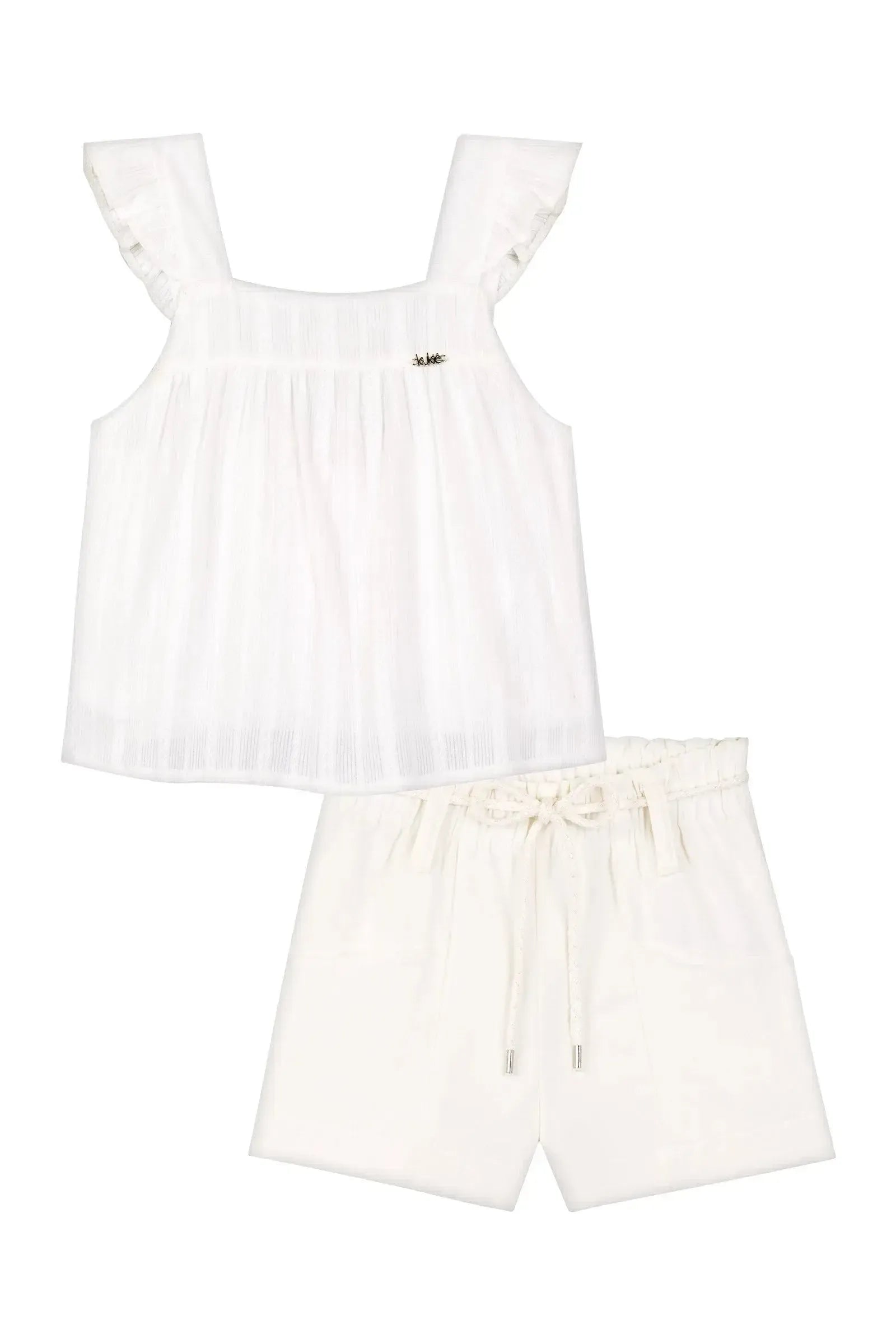 Conjunto de Bata Boxy em Tricoline Textura 100% Algodão e Shorts em Sarja com Elastano 87579 Kukiê Infantil Menina