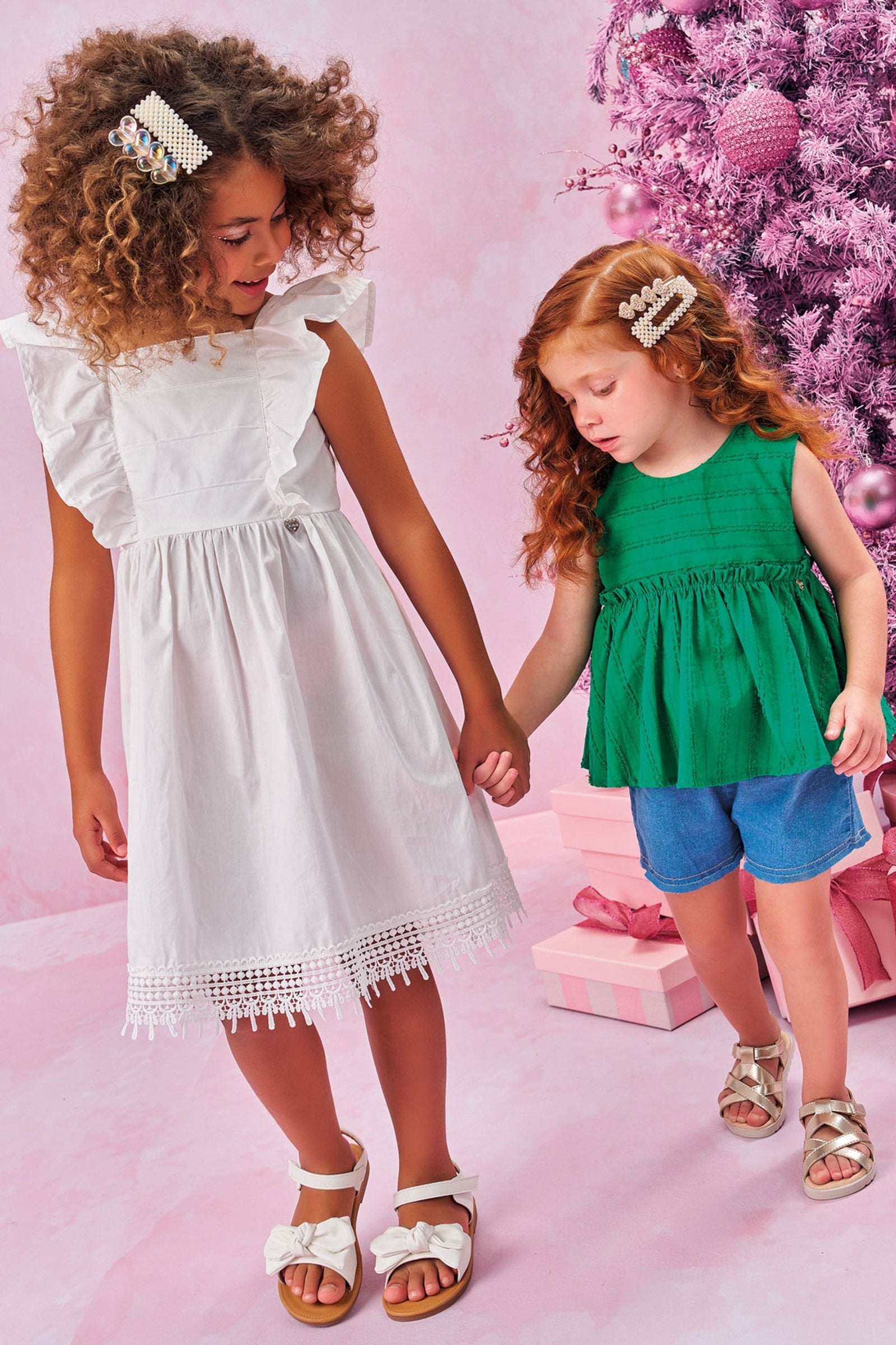 Conjunto de Bata em Tricoline Texturizado e Shorts em Jeans Liz com Elastano 77478 Kukiê