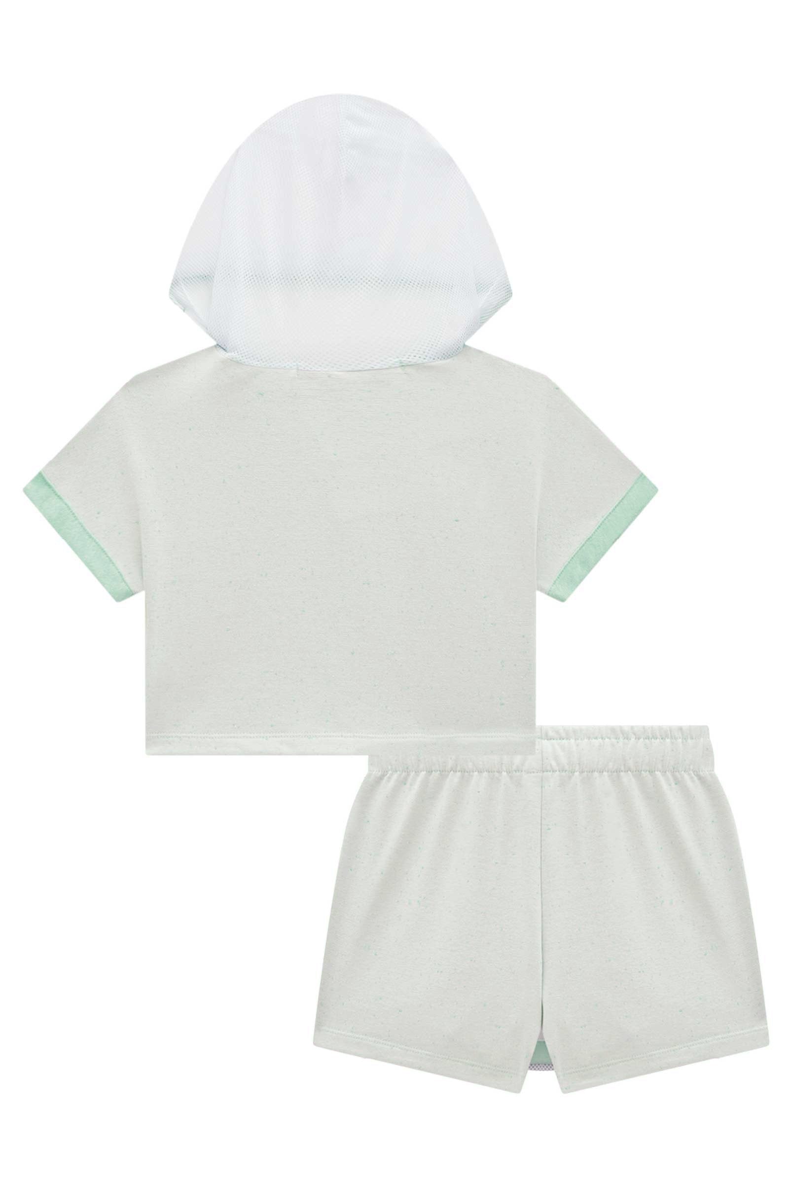 Conjunto de Blusa Boxy e Short Saia em Molecotton Botonê 75826 Kukiê