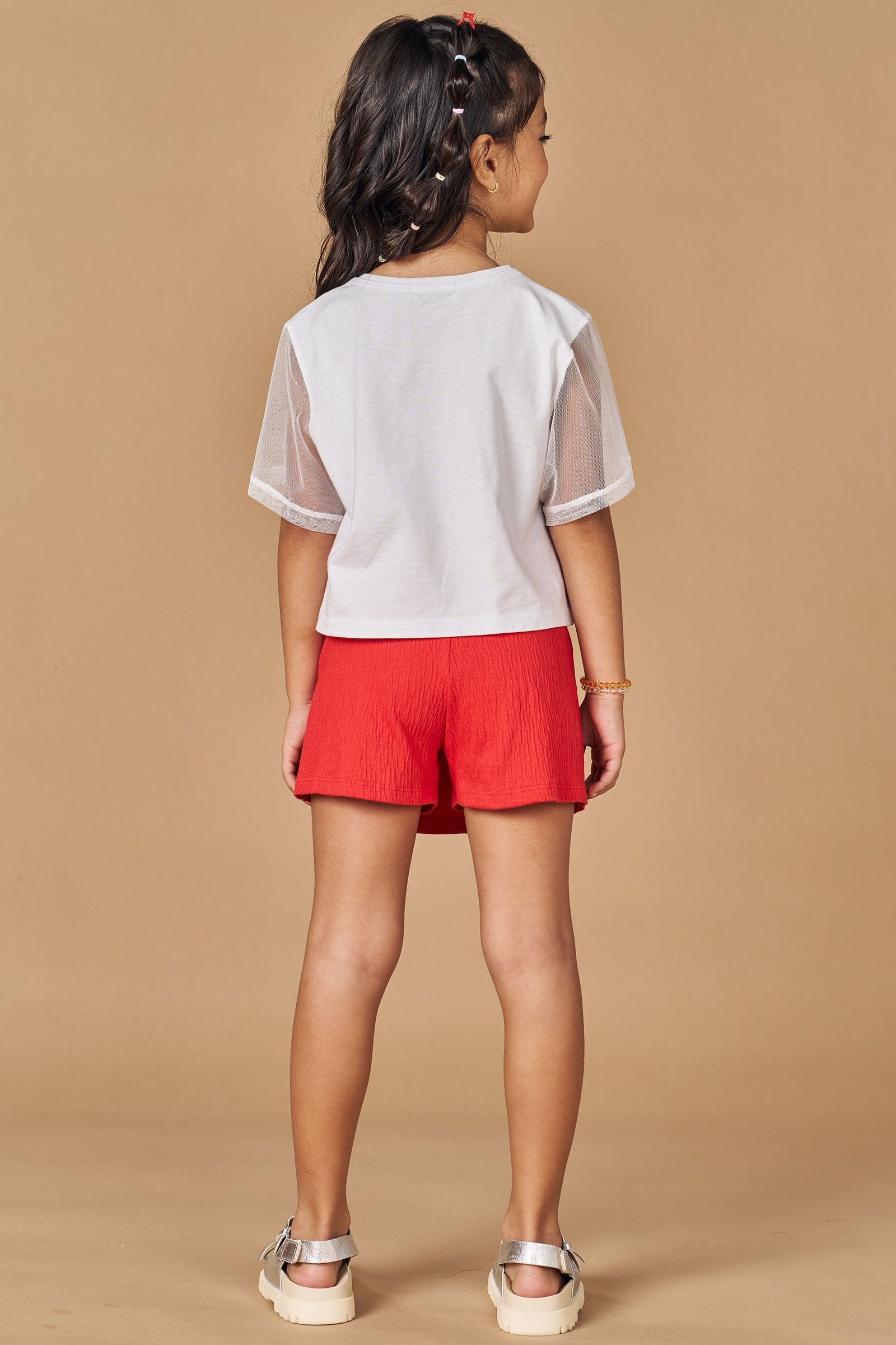 Conjunto de Blusa Boxy Over em Meia Malha e Short Saia em Malha Wave 78390 Kukiê