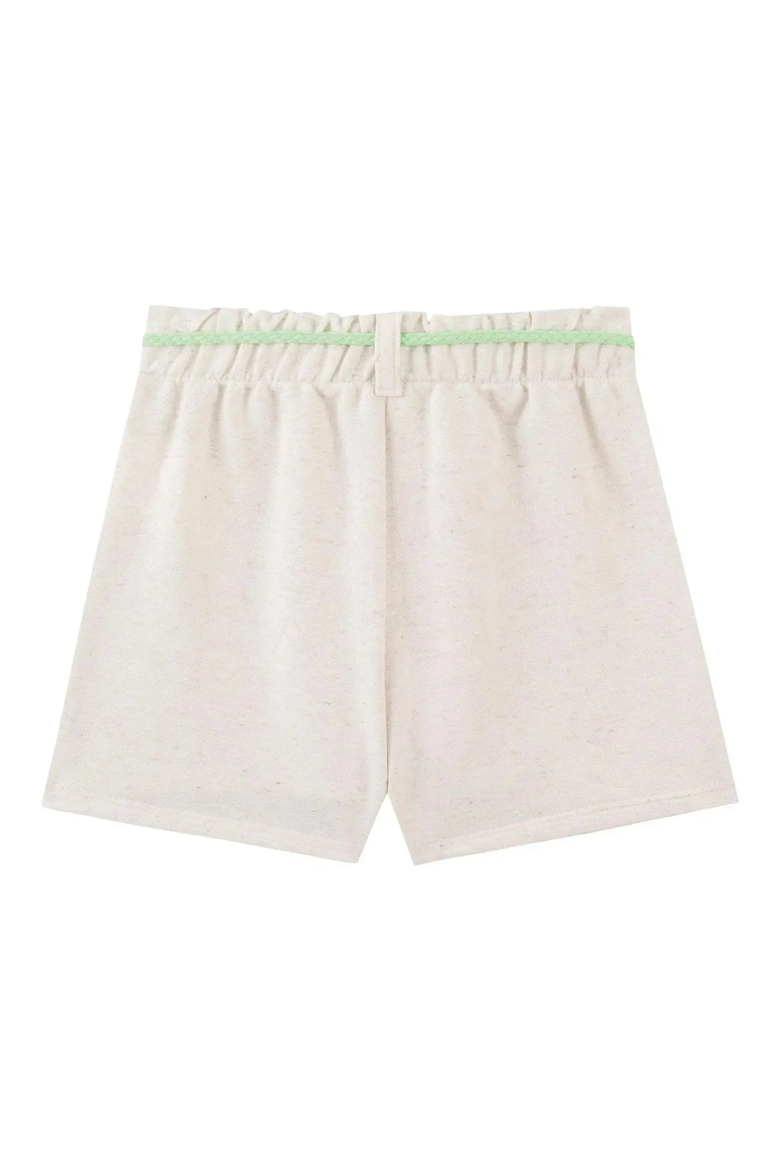 Conjunto de Blusa Boxy Over em Meia Malha Flamê e Shorts em Moletom sem Pelúcia 87778 Kukiê Infantil Menina