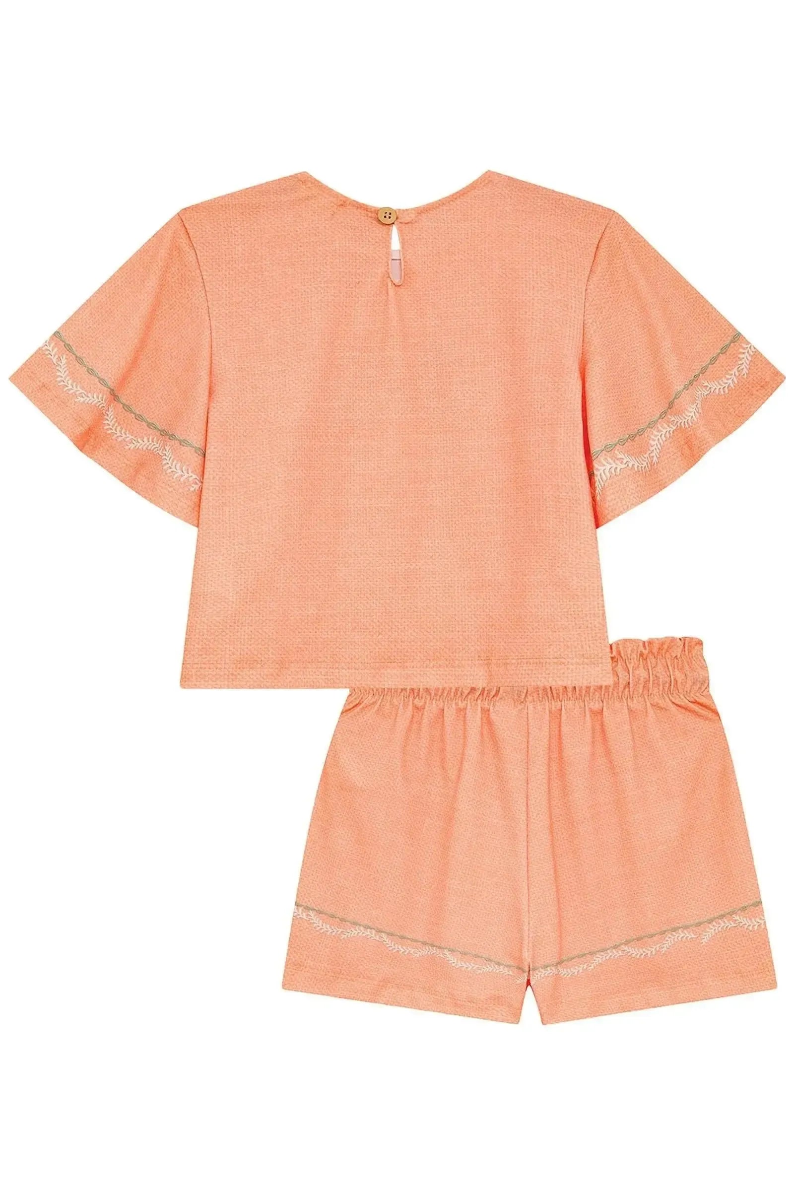 Conjunto de Blusa e Shorts em Malha Fresh 95026 Kukiê Infantil Menina