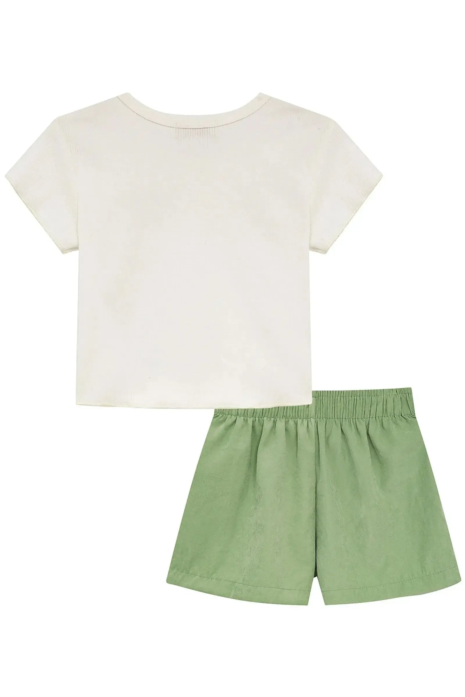 Conjunto de Blusa em Canelado e Shorts em Cupro 95545 Kukiê Infantil Menina