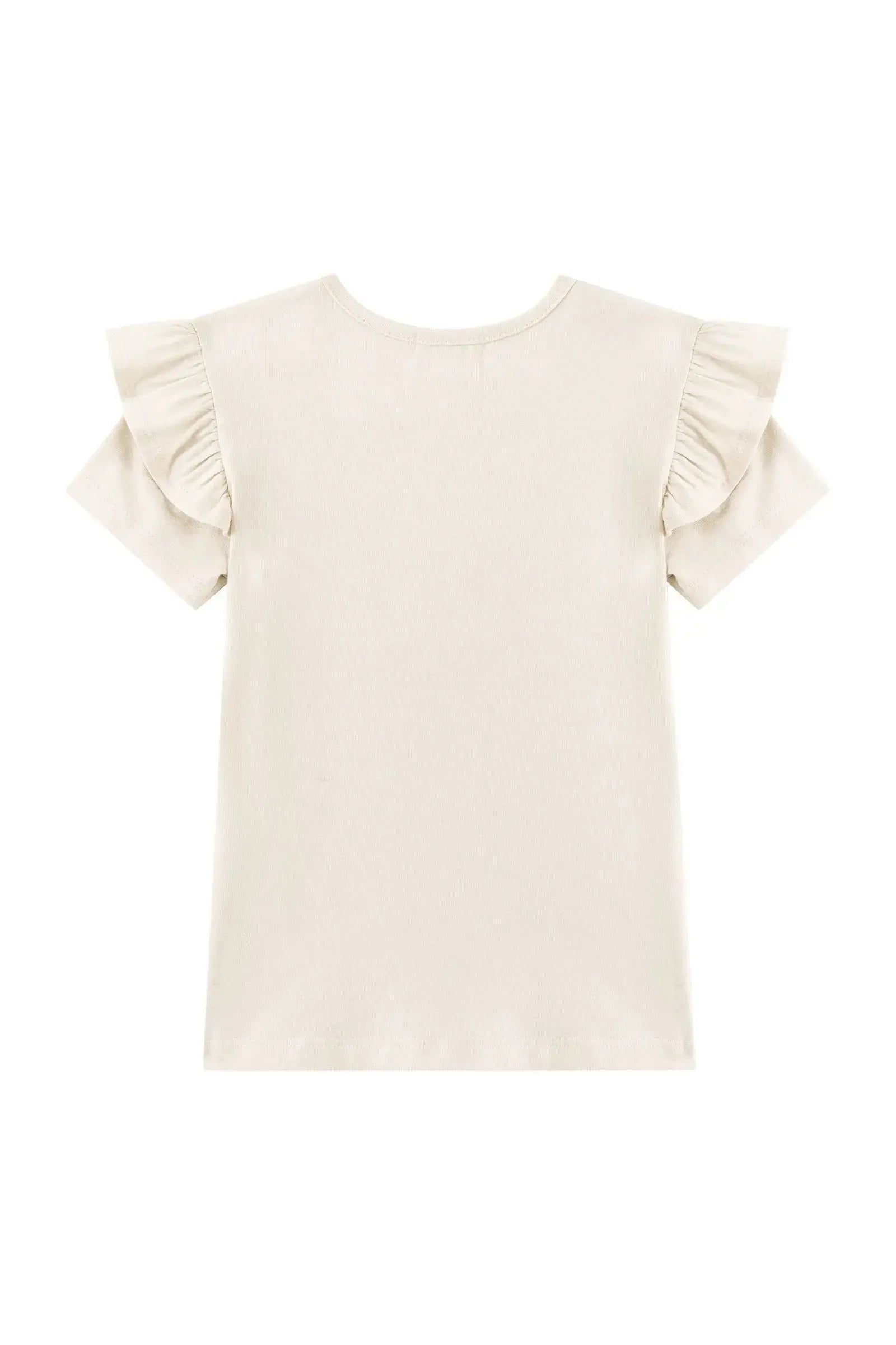 Conjunto de Blusa em Canelado Liz e Short Saia em Molecotton 93881 Kukiê Infantil Menina