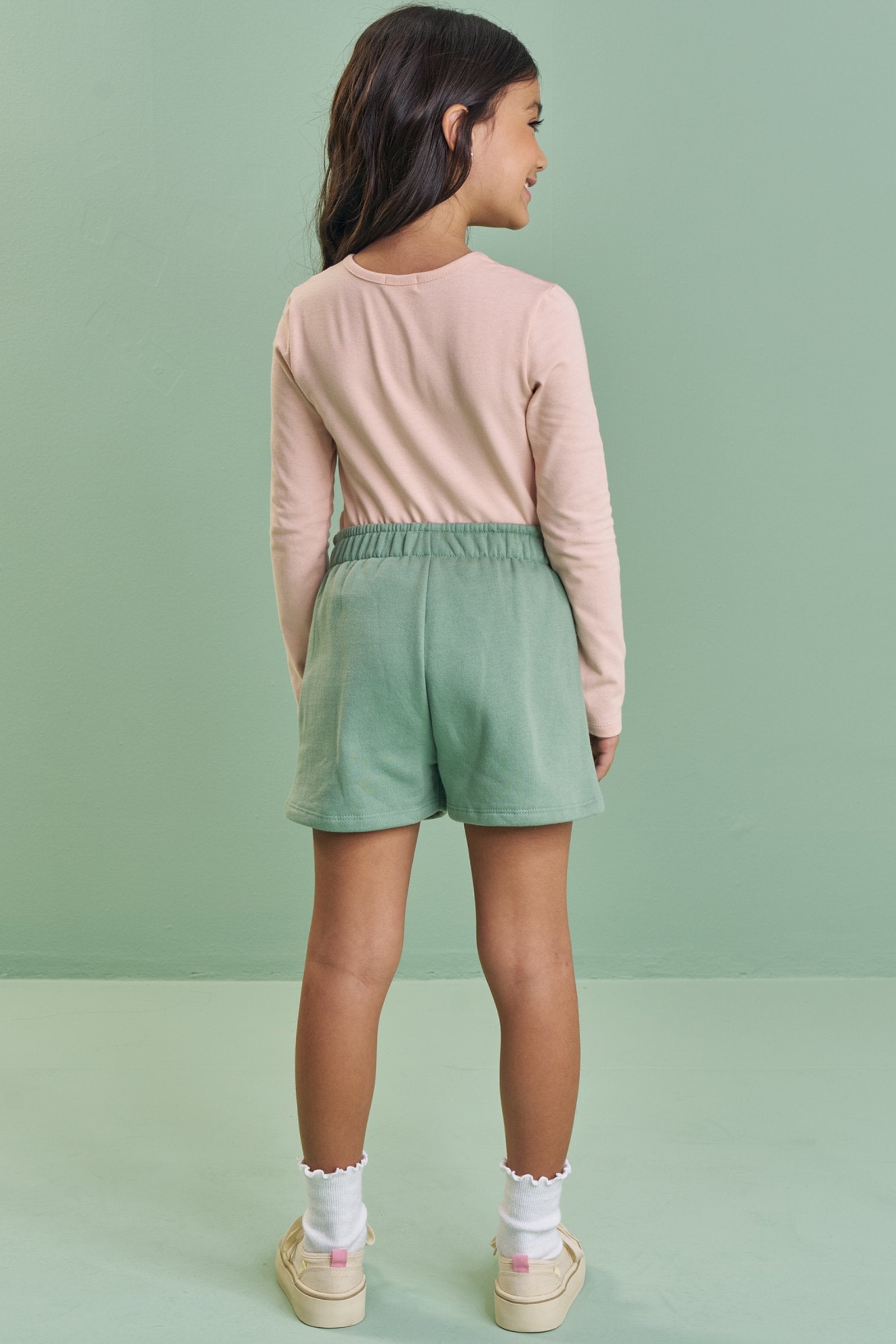 Conjunto de Blusa em Cotton e Shorts em Moletom com Pelúcia 89586 Kukiê Infantil Menina