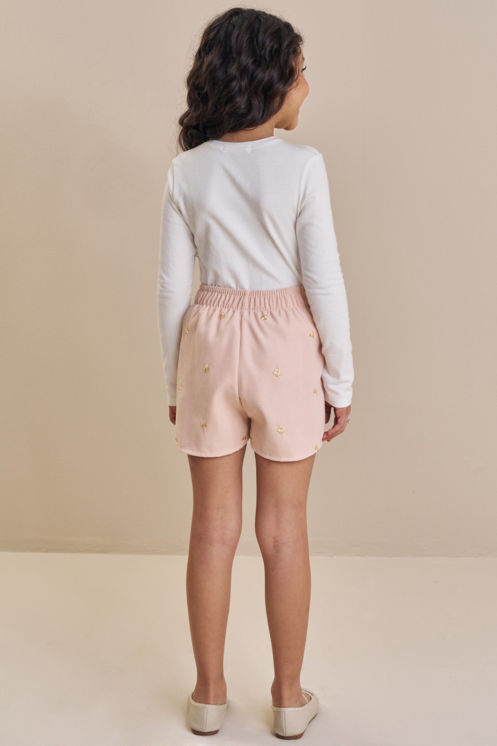 Conjunto de Blusa em Cotton e Tule e Shorts em Tecido Twill Bordado 92434 Kukiê Infantil Menina